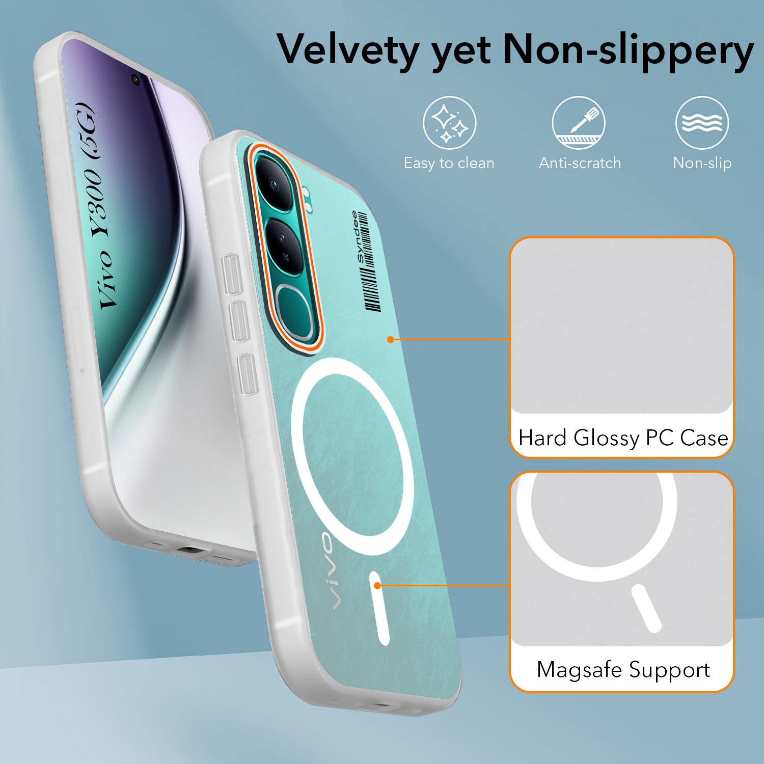 For Vivo Y300 Back Cover Case (Soft Touch | Camera Bump Protection | MagSafe Compatible | Matte Finish)