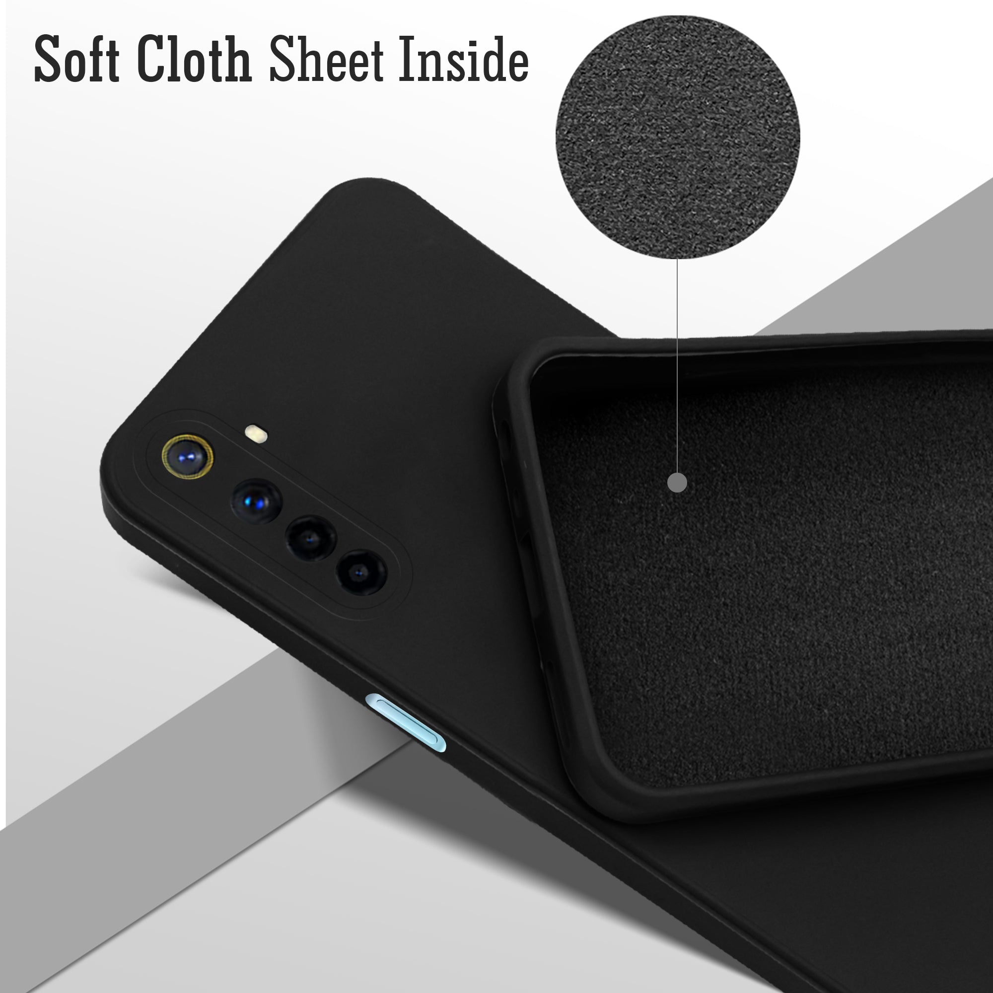 For Realme 6 Back Cover Case ( Matte Finish Silicone with Inside Fiber cloth)