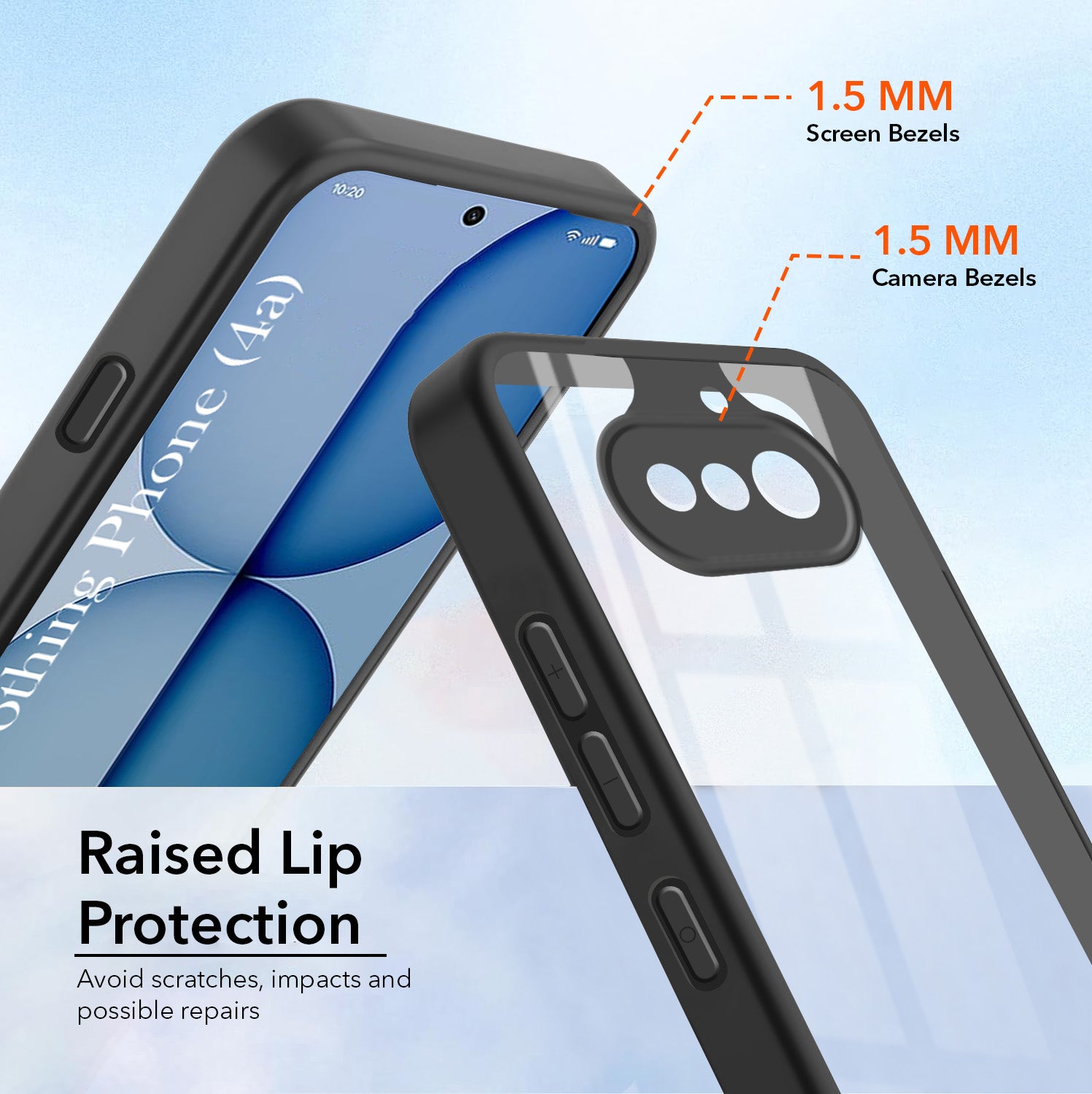 For Nothing Phone 4A 5G Combo with Back Cover and 9H Tempered Glass (Lifetime Anti-Yellow | Crystal Clear Shockproof | Oleophobic Coating Screen Glass)