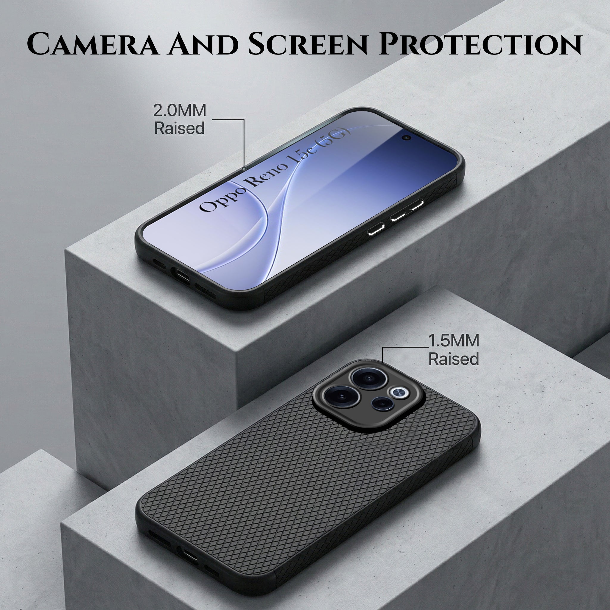 For Oppo Reno 15c Combo with Back Cover and 9H Tempered Glass (Liquid Silicone | Camera Protection | Oleophobic Coating Screen Glass)