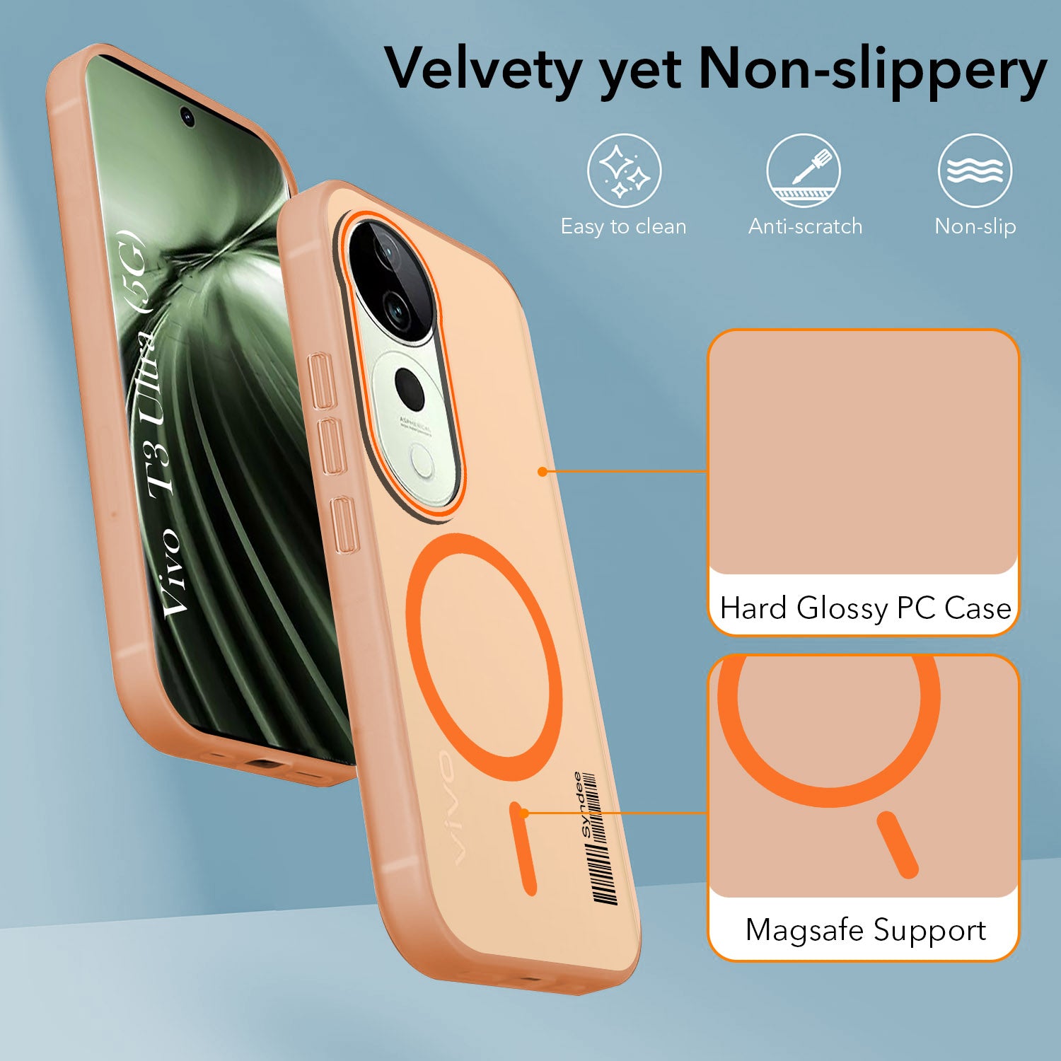 For Vivo T3 Ultra Back Cover Case (Soft Touch | Camera Bump Protection | MagSafe Compatible | Matte Finish)