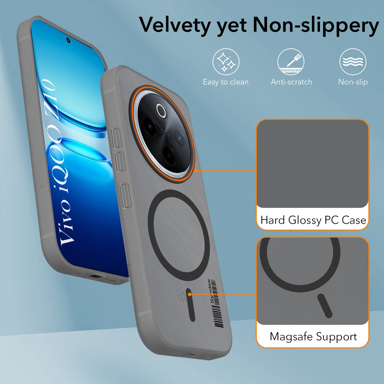 For Vivo iQOO Z10 Back Cover Case (Soft Touch | Camera Bump Protection | MagSafe Compatible | Matte Finish)