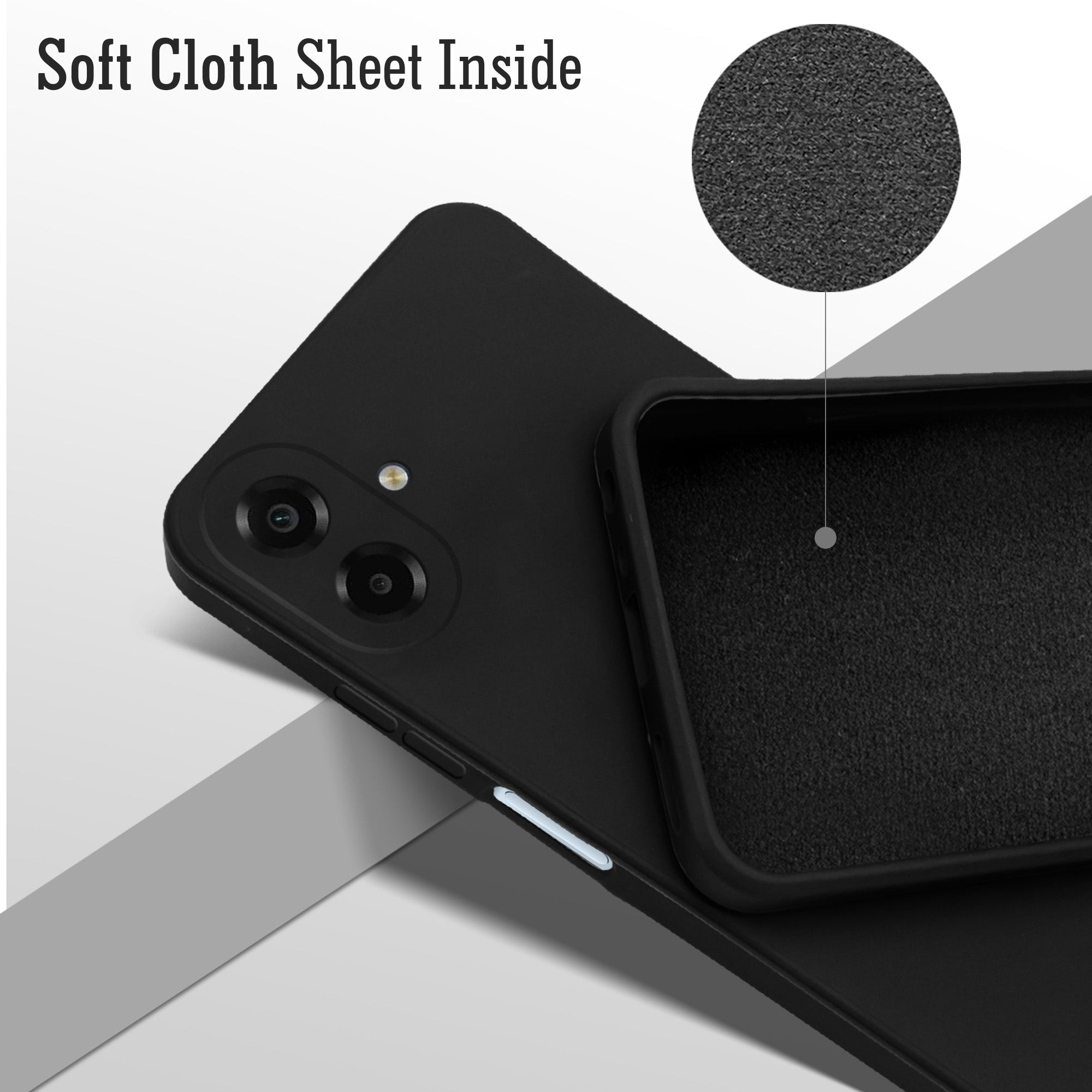 For Samsung Galaxy M07 | Samsung Galaxy F07 Back Cover Case (Matte Finish Silicone with Inside Fiber cloth)