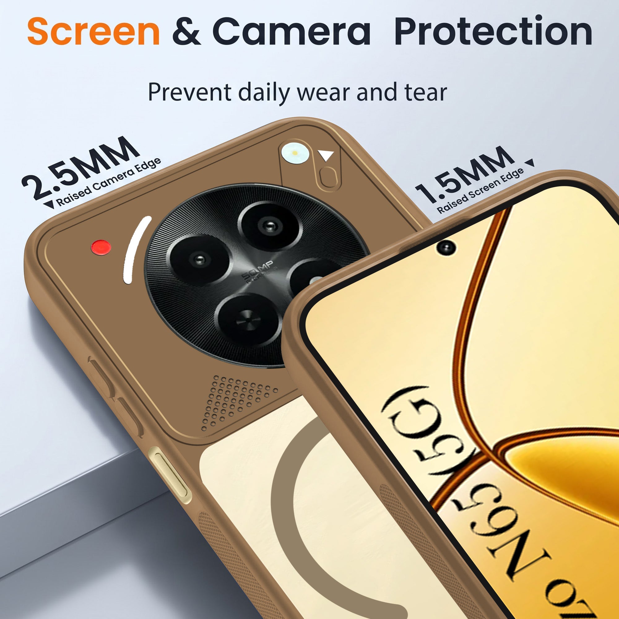 For Realme Narzo N65 5G Back Cover Case Lifetime Anti-Yellow Clear (Camera Protection | Side Grip | Wireless MagSafe Compatible)