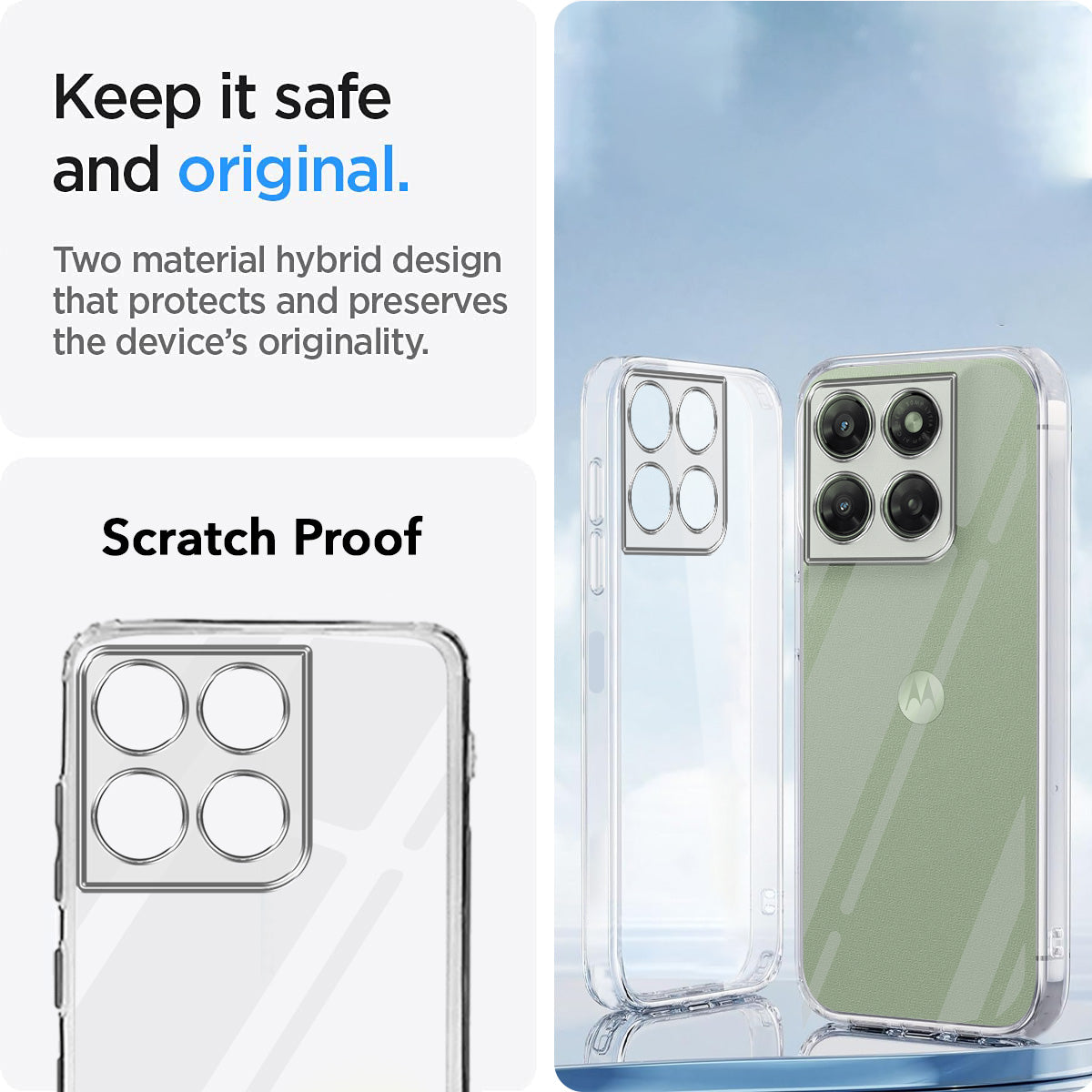 For Motorola Moto G77 Power Back Cover Case Silicone (Clear Shockproof Case with Camera Protection | Soft and Flexible | Transparent)