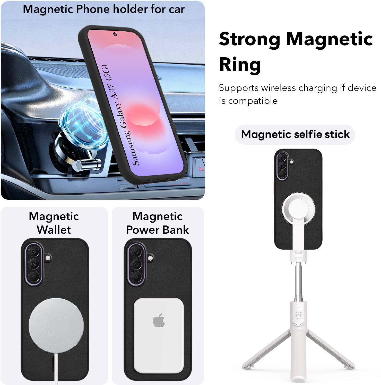 For Samsung Galaxy A37 5G Back Cover Case Leather Finish (MagSafe Compatible Wireless Charging | Soft Touch | Camera Bump Protection)