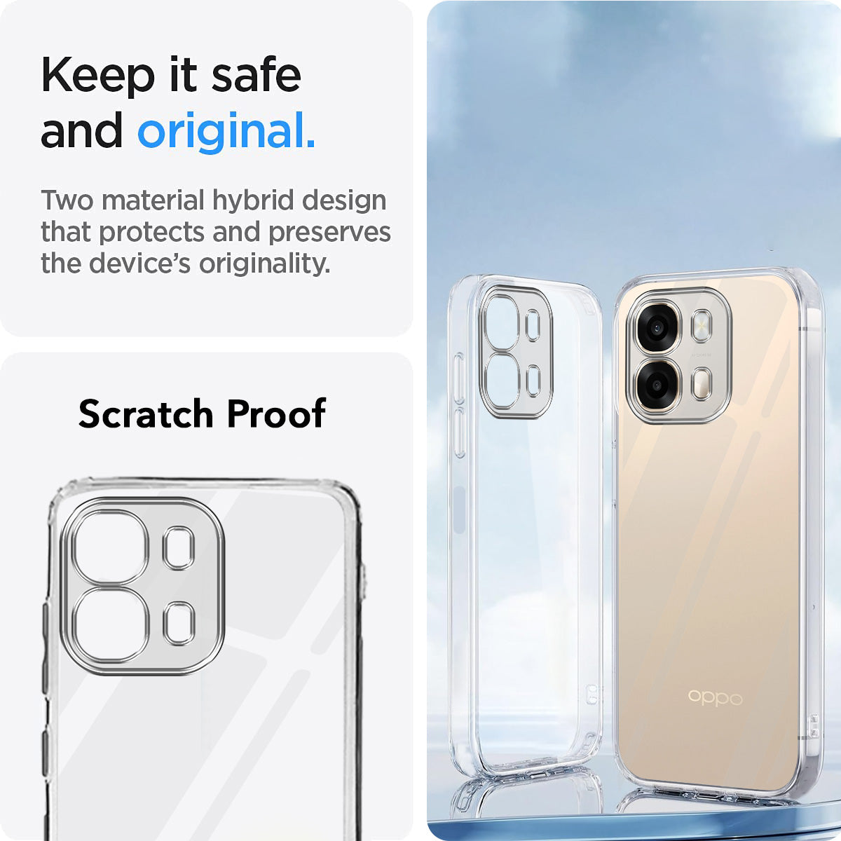 For Oppo A6 Pro Back Cover Case Silicone (Clear Shockproof Case with Camera Protection | Soft and Flexible | Transparent)
