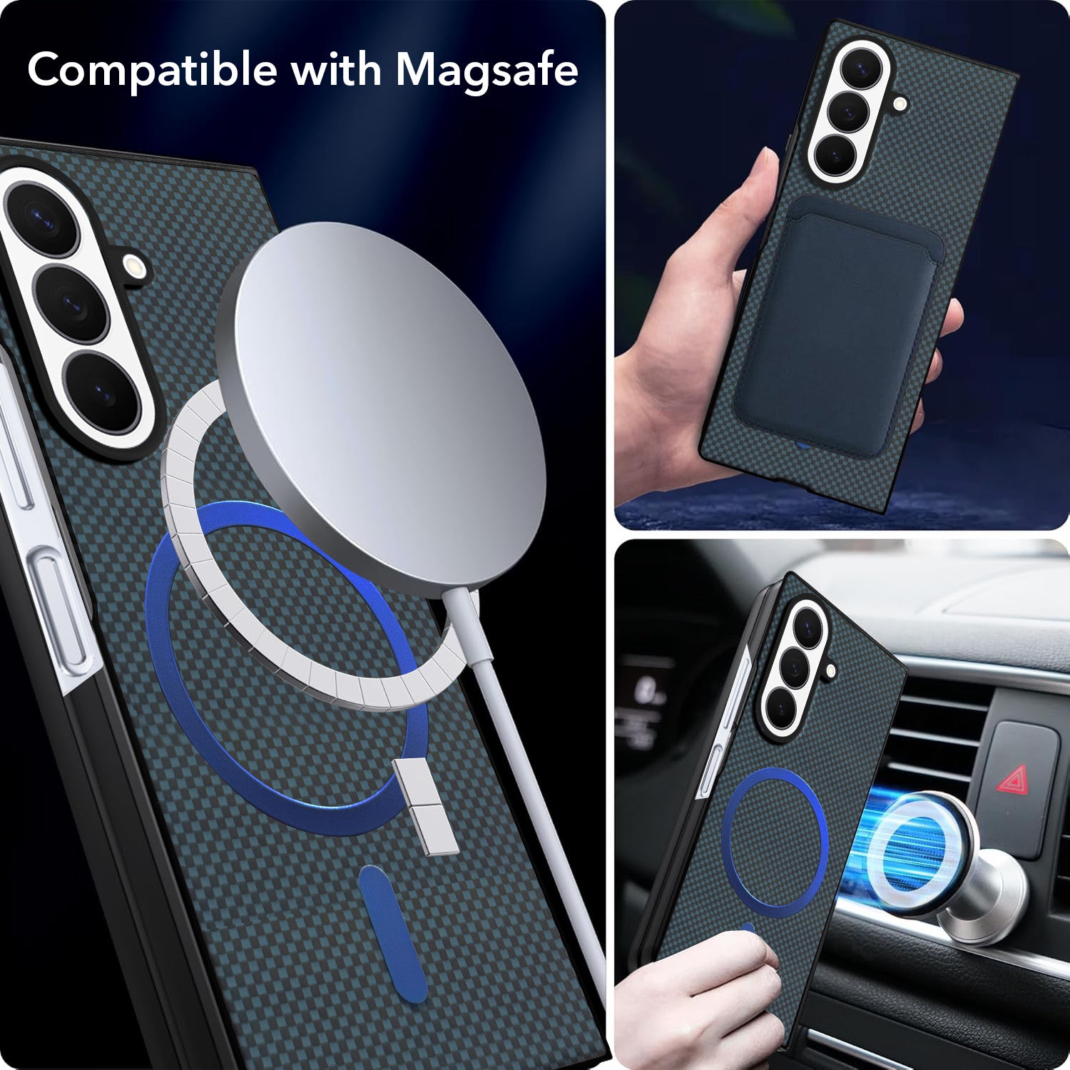 For Samsung Galaxy Z Fold 8 Ultra Back Case Cover (MagSafe Wireless Charging Compatible | Hexa Leather Finish | Inside Microfiber Cloth)