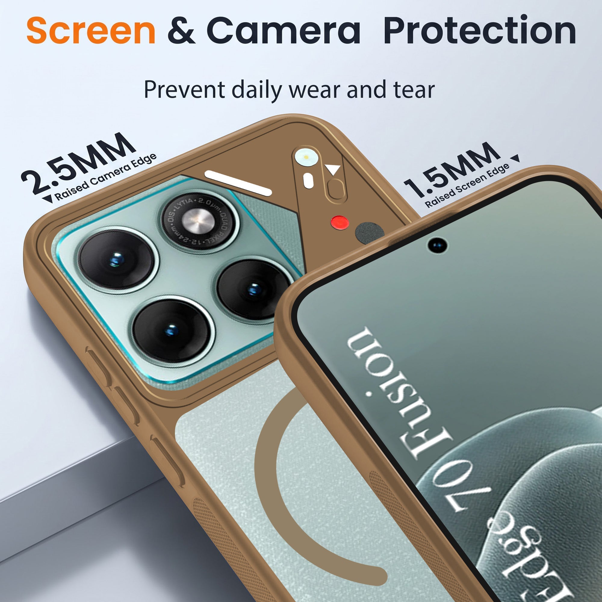 For Motorola Moto Edge 70 Fusion Back Cover Case Lifetime Anti-Yellow Clear (Camera Protection | Side Grip | Wireless MagSafe Compatible)
