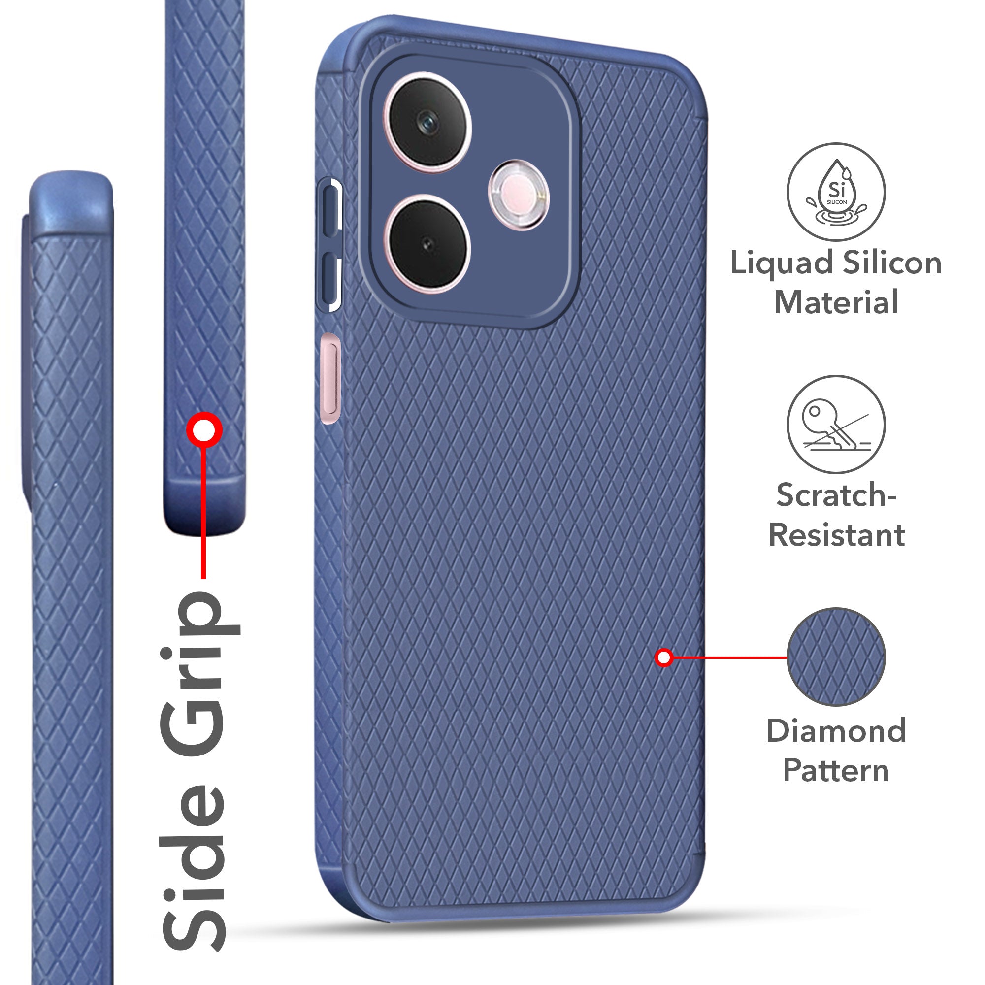 For Oppo A5 Pro Back Cover Case (Liquid Silicone | Side Grip | Camera Protection)