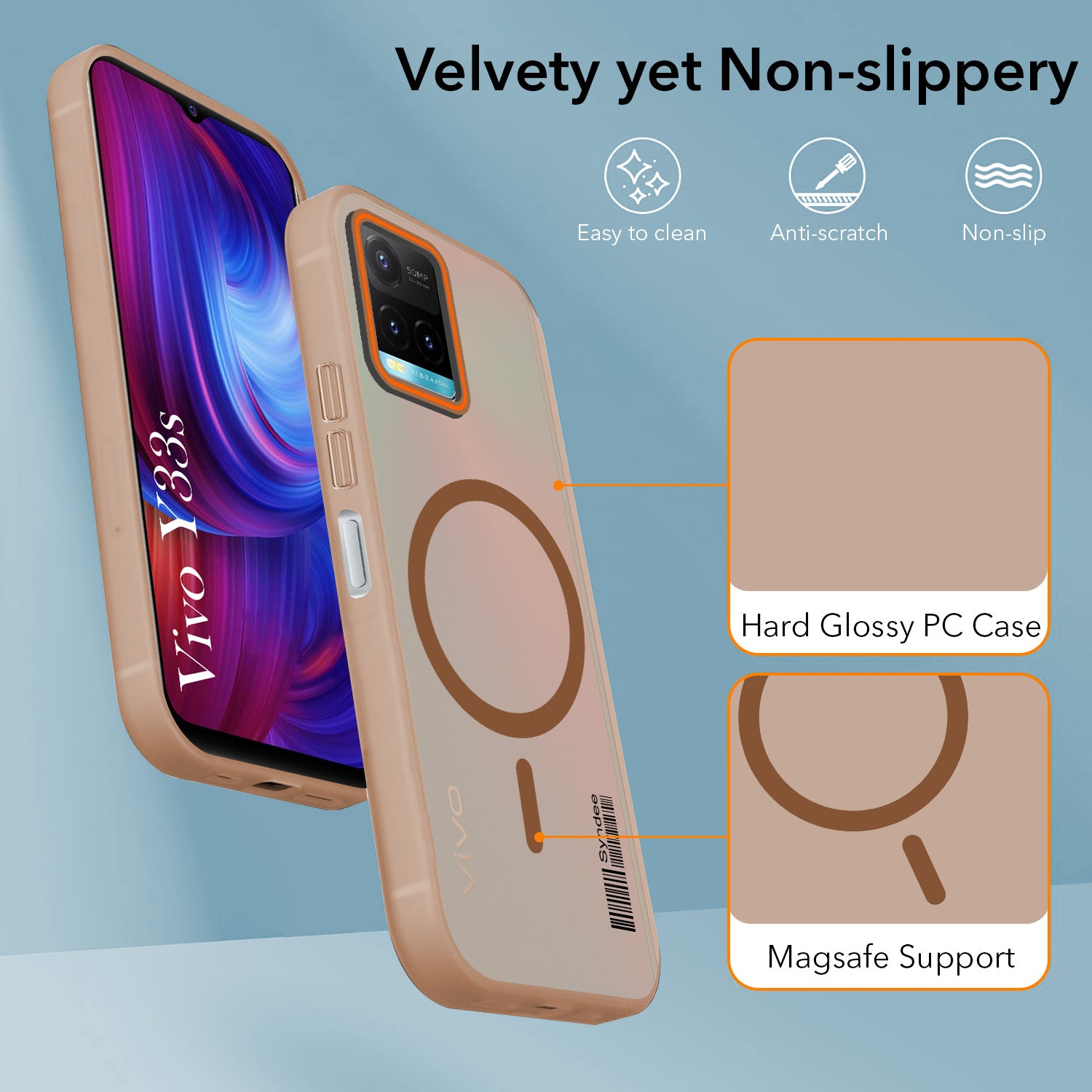 For Vivo Y33s Back Cover Case (Soft Touch | Camera Bump Protection | MagSafe Compatible | Matte Finish)