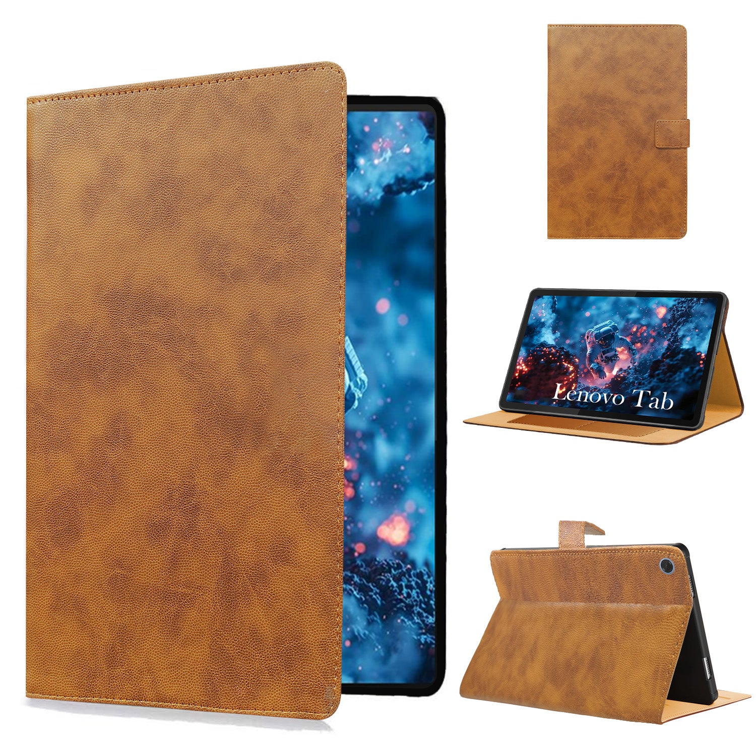 For Lenovo Tab 10.1 Inch (TB311XU) Flip Cover Folio Cover (PU Leather | Multi-Angle Smart Stand | Card Storage Slots | Silicone Back Pouch)