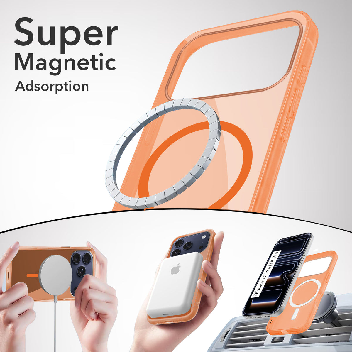 For iPhone 17 Pro | iPhone 18 Pro Back Cover Case Lifetime Anti-Yellow MagSafe Compatible Clear (Sleek Hard Crystal | Camera Protection and Shockproof)