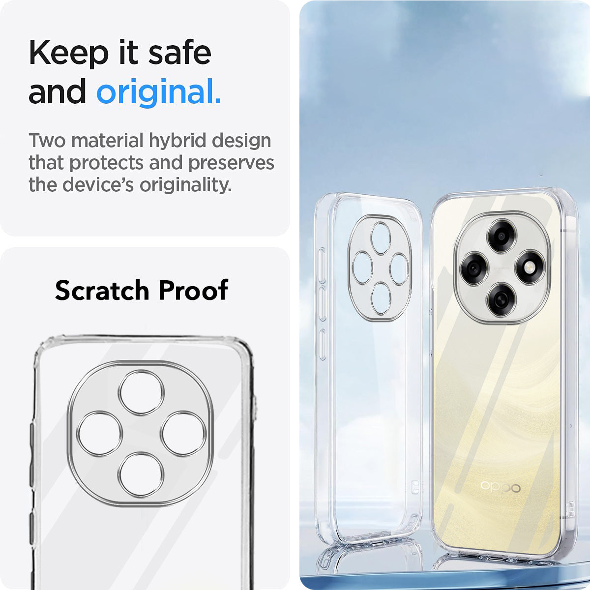 For Oppo F31 Pro Back Cover Case (Clear Shockproof Case with Camera Protection | Soft and Flexible | Transparent)
