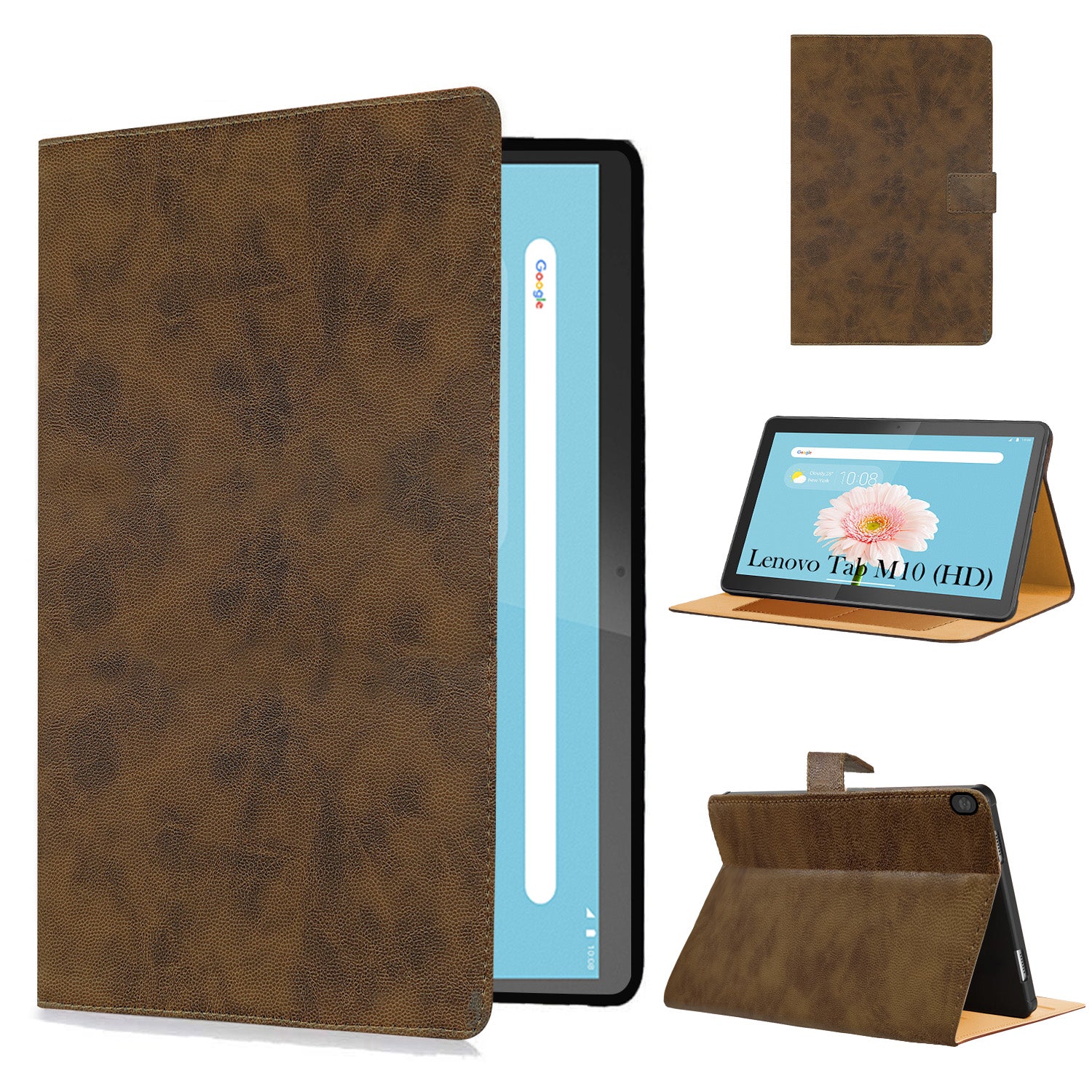 For Lenovo Tab M10 HD (X505X) 10.1 Inch Flip Cover Folio Cover (PU Leather | Multi-Angle Smart Stand | Card Storage Slots | Silicone Back Pouch)