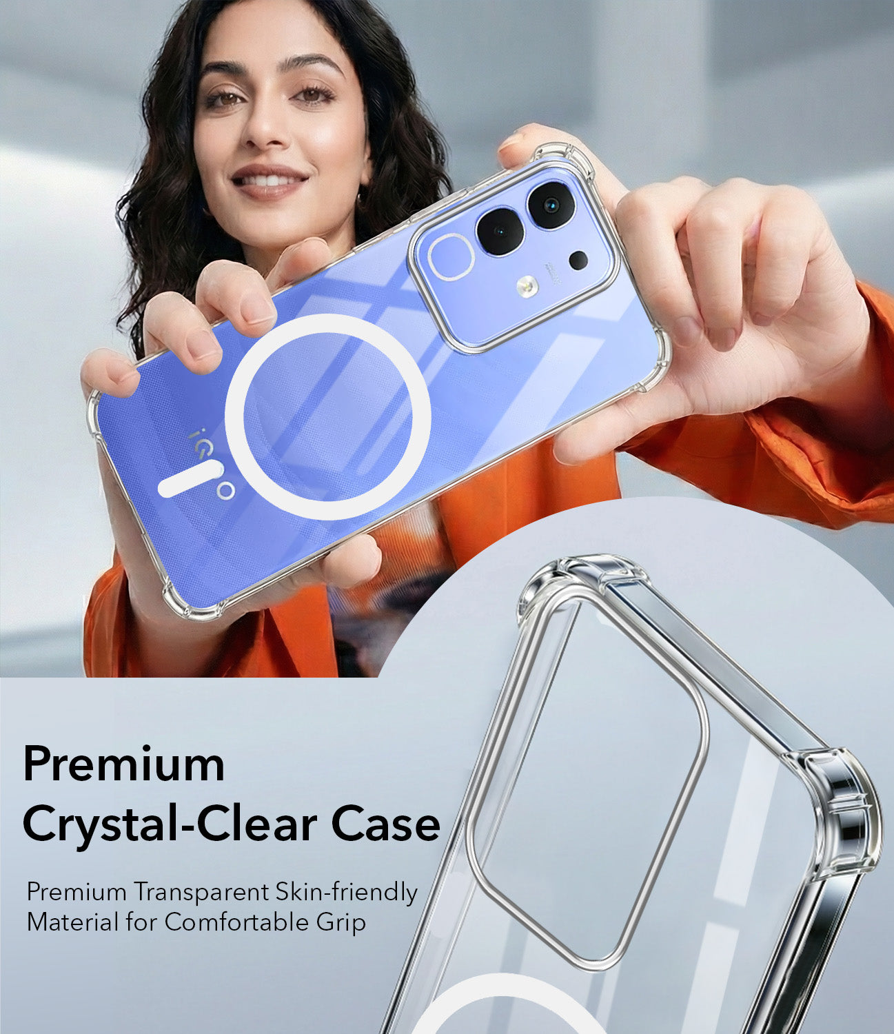For Vivo iQOO Z10x Back Cover Shockproof Crystal-Clear (Magsafe Wireless Support | Drop & Camera Protection | Hard Polycarbonate)