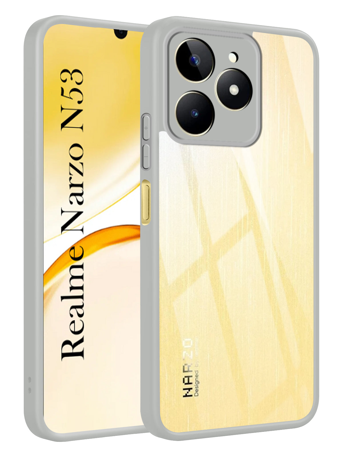 For Realme Narzo N53 Back Cover Case Ultra-Hybrid (Lifetime Anti Yellow | Anti Scratch | Crystal Clear Shockproof)
