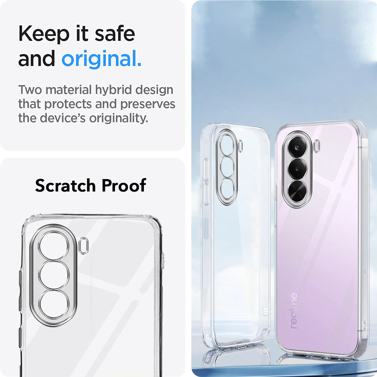 For Realme P4x Back Cover Case Silicone (Clear Shockproof Case with Camera Protection | Soft and Flexible | Transparent)