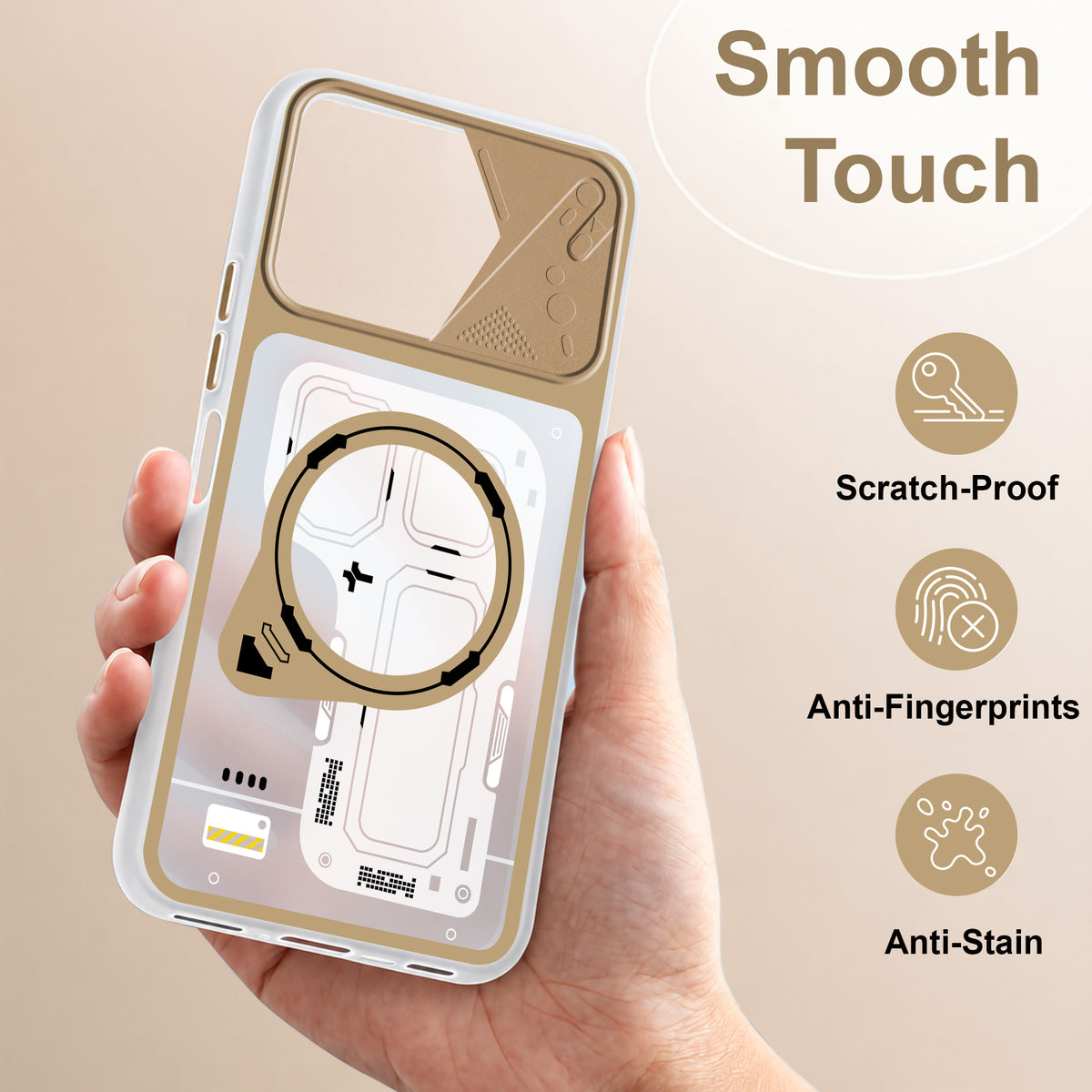 For Vivo Y11 | Vivo Y21 5G Metallic Back Cover Case (Metallic Camera Protection & Buttons | Translucent Milky Shade | Hard Polycarbonate)