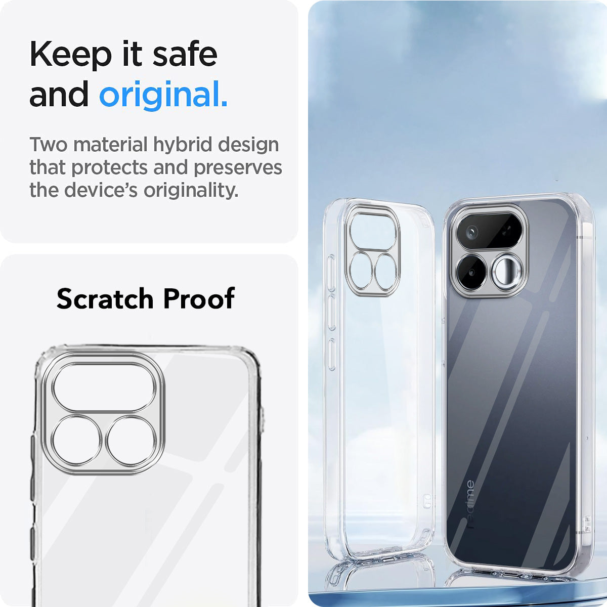 For Realme 16T 5G Back Cover Case Silicone (Clear Shockproof Case with Camera Protection | Soft and Flexible | Transparent)