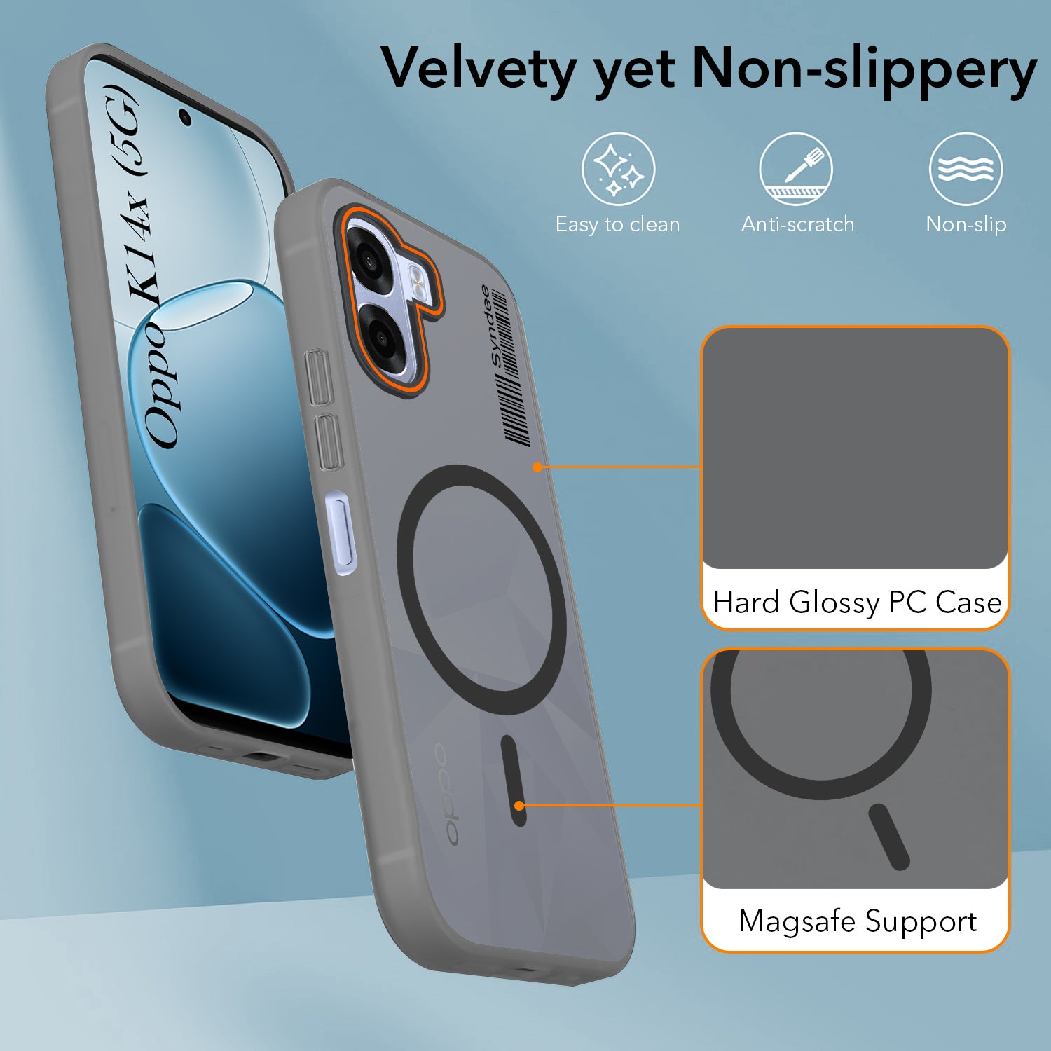 For Oppo K14x 5G Back Cover Case (Soft Touch | Camera Bump Protection | MagSafe Compatible | Matte Finish)
