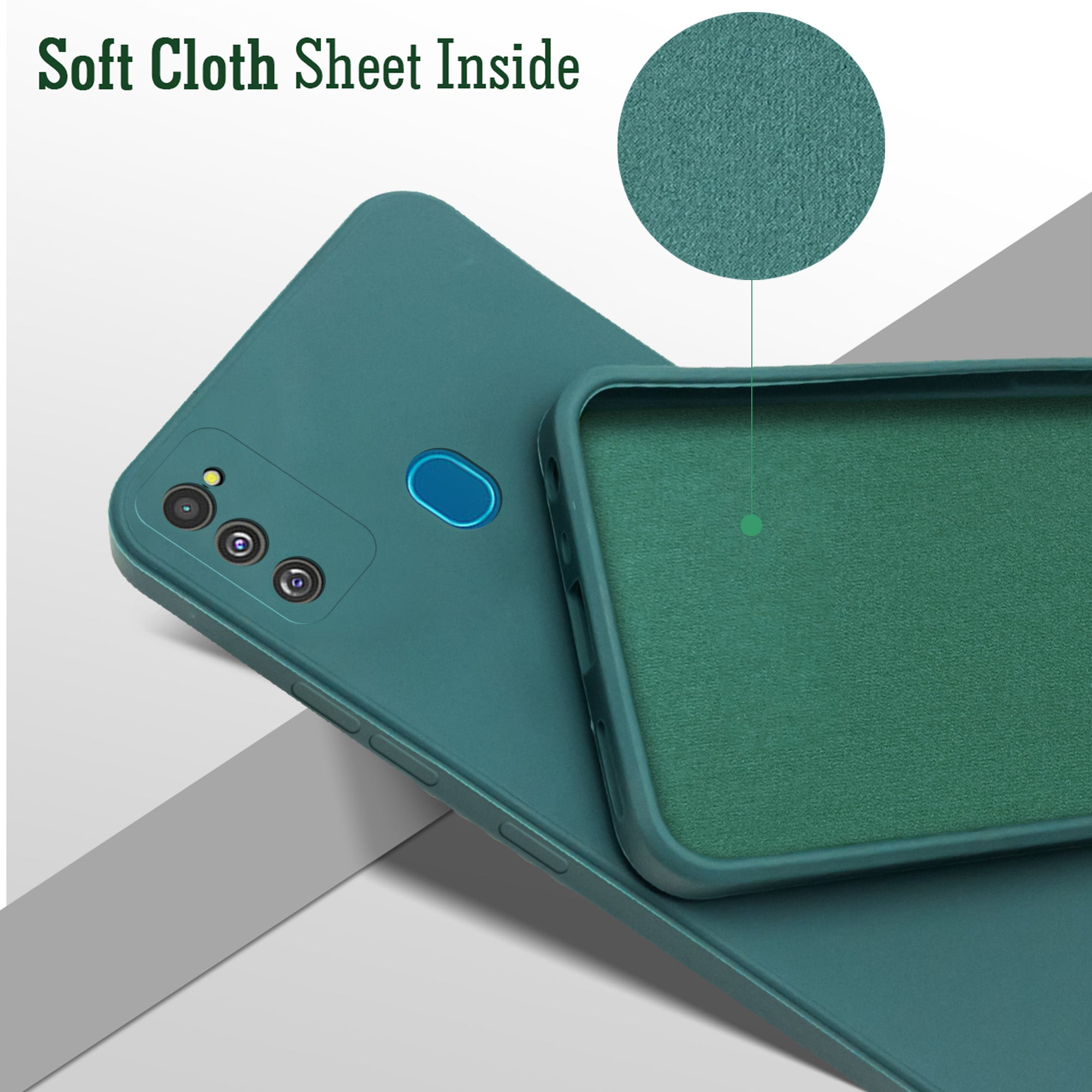 For Samsung Galaxy M30s | Samsung Galaxy M21 Back Cover Case  (Matte Finish Silicone with Inside Fiber cloth)