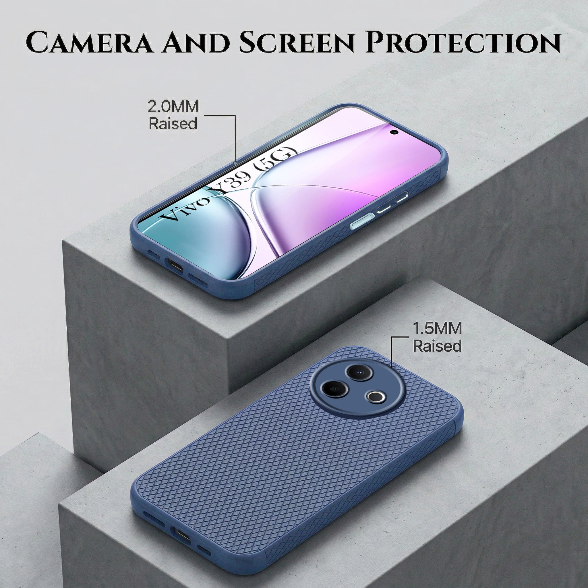 For Vivo Y39 Combo with Back Cover and 9H Tempered Glass (Liquid Silicone | Camera Protection | Oleophobic Coating Screen Glass)