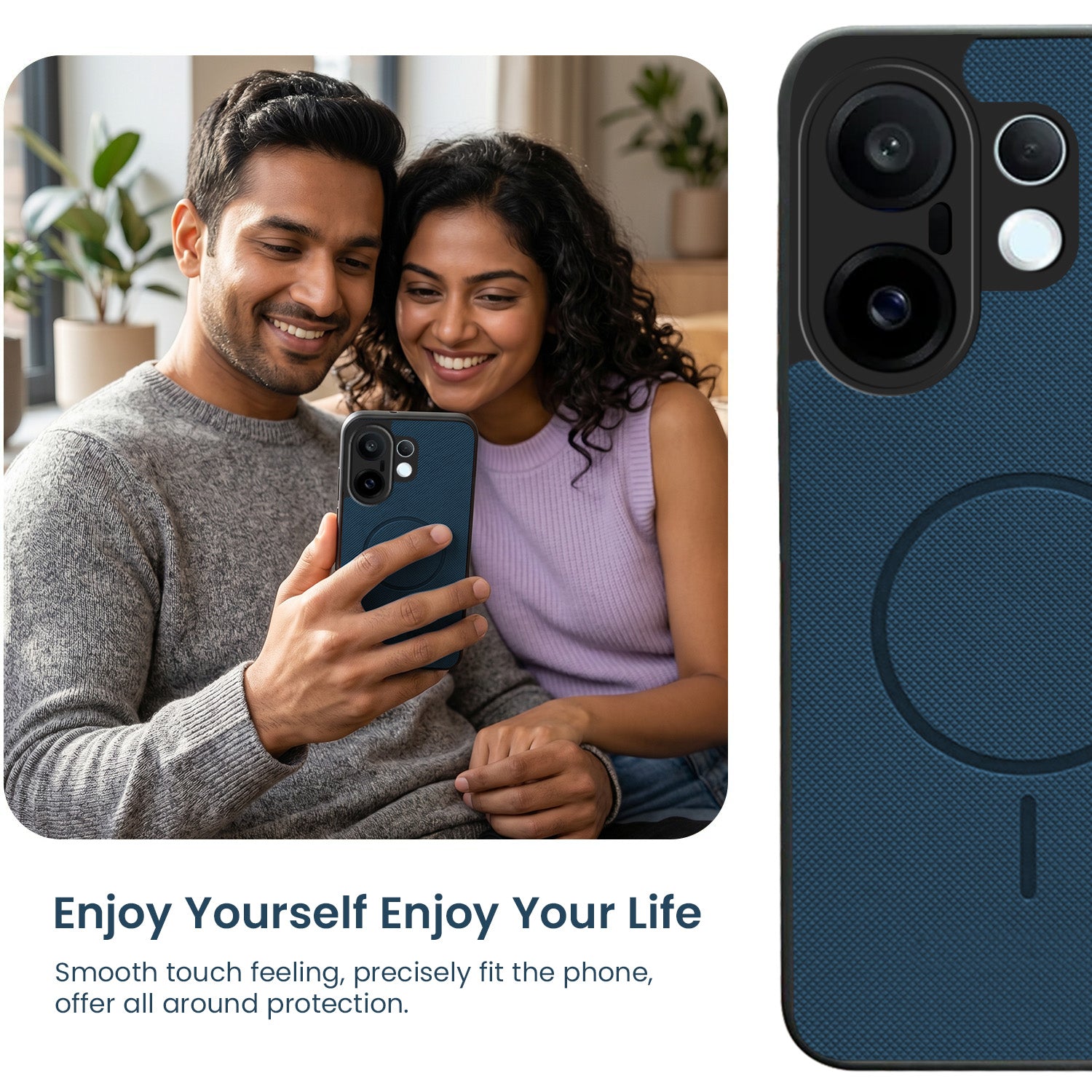 For Vivo X200 FE Back Cover Case PU Leather (Texture Grip Design | Professional Minimalist | Camera Protection | Soft and Flexible)