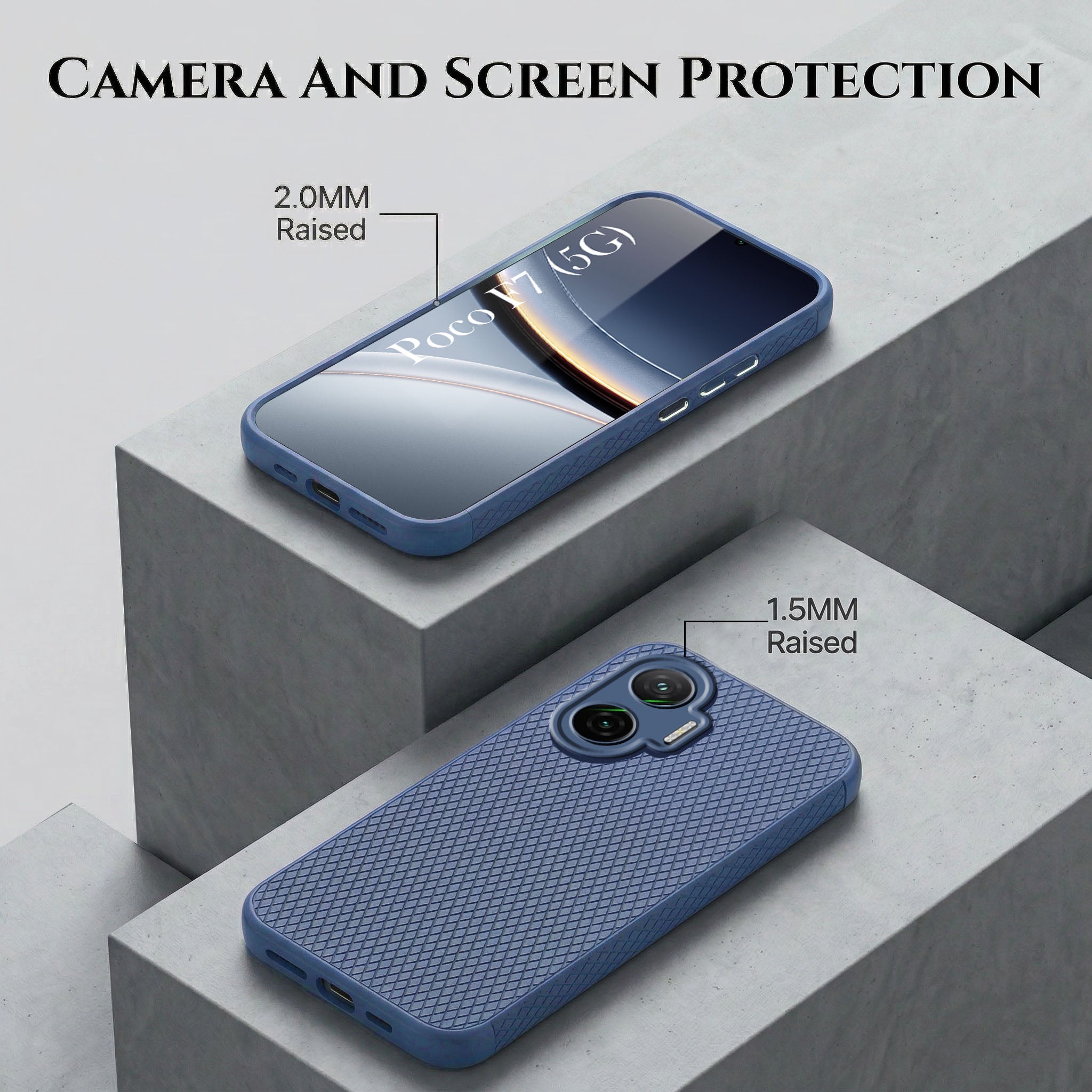 For Xiaomi Poco F7 5G Combo with Back Cover and 9H Tempered Glass (Liquid Silicone | Camera Protection | Oleophobic Coating Screen Glass)