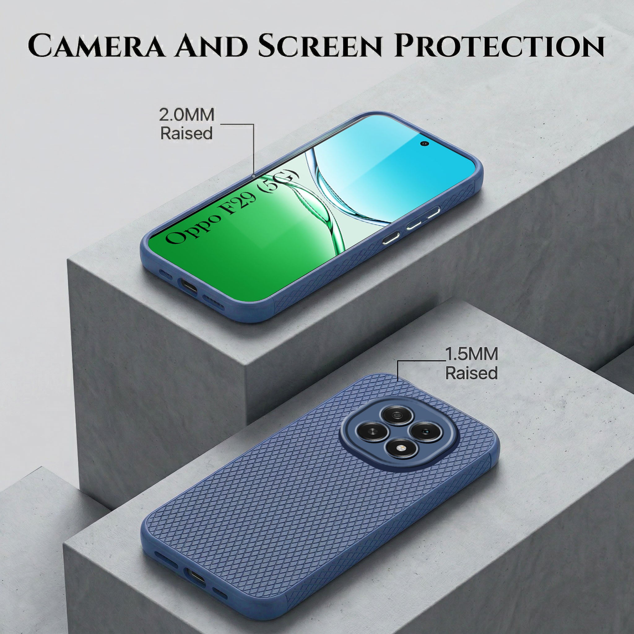 For Oppo F29 Combo with Back Cover and 9H Tempered Glass (Liquid Silicone | Camera Protection | Oleophobic Coating Screen Glass)