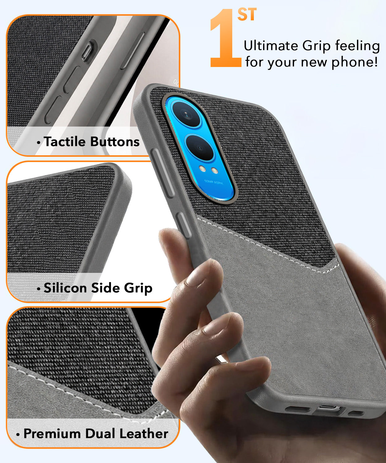 For OnePlus Nord CE 4 Lite Back Cover Case (Dual PU Leather Stitch | Professional Minimalist | Soft and Flexible)