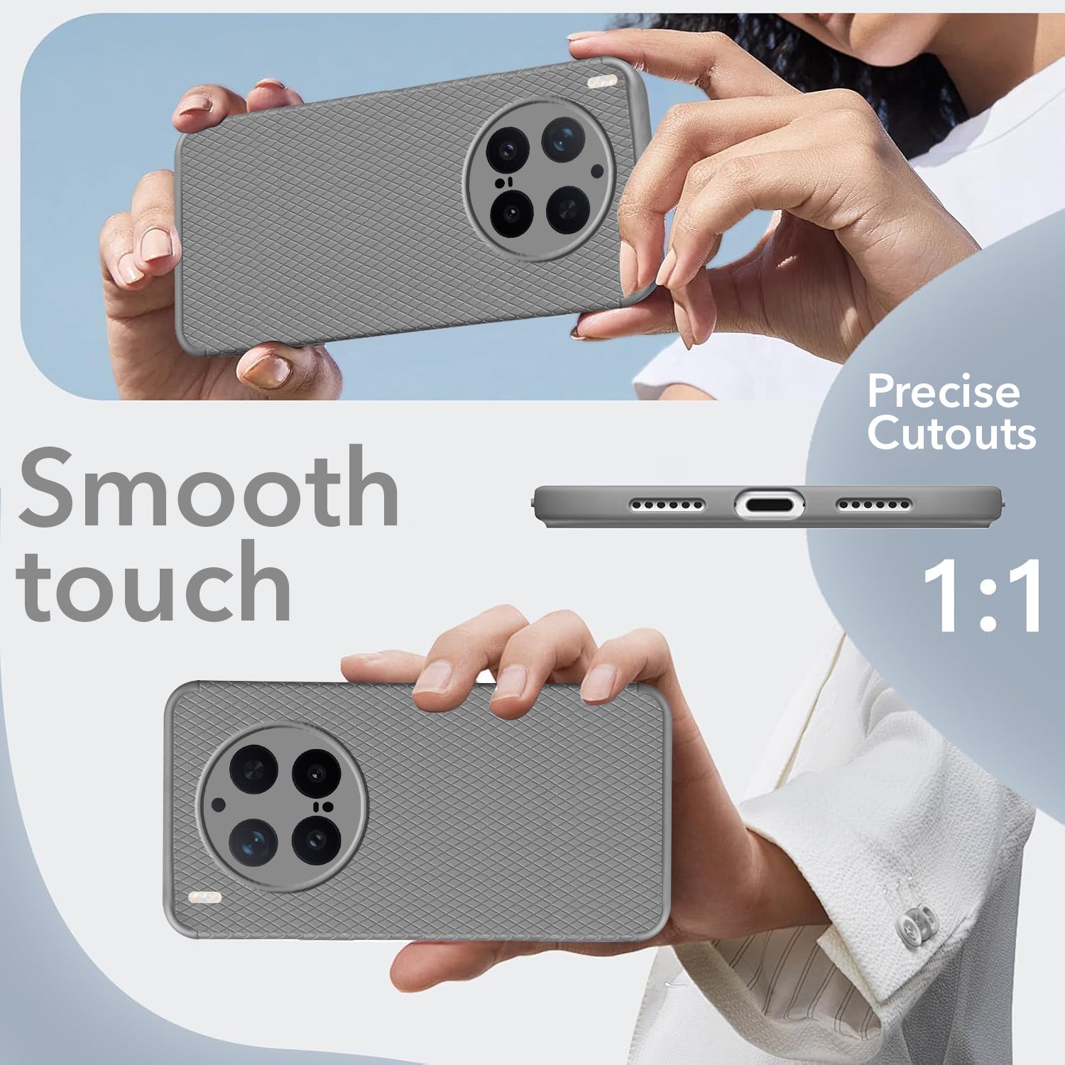 For Vivo X300 Pro Back Cover Case Liquid Silicone (Camera Protection | Side Grip Texture | Soft and Flexible)