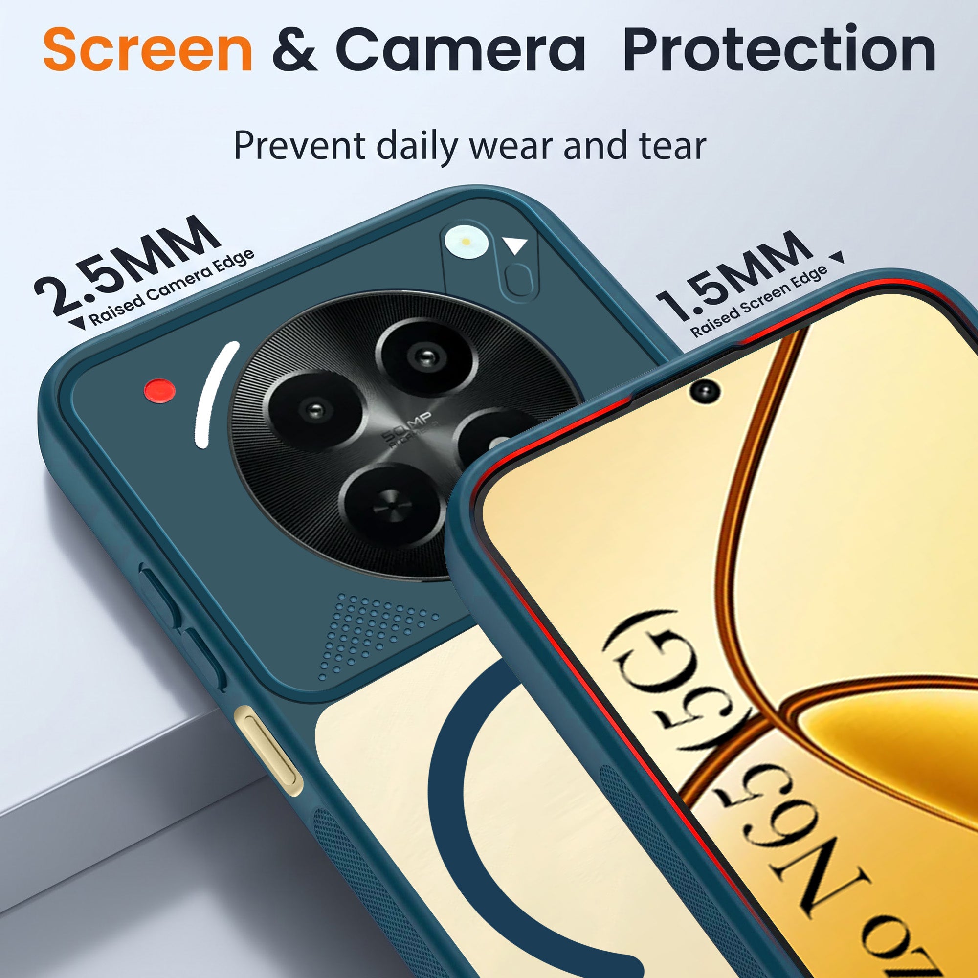 For Realme Narzo N65 5G Back Cover Case Lifetime Anti-Yellow Clear (Camera Protection | Side Grip | Wireless MagSafe Compatible)