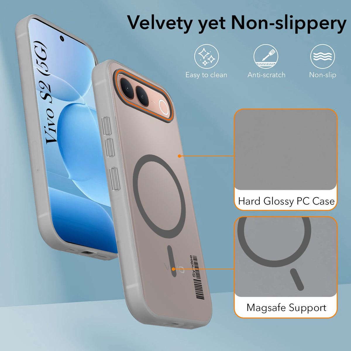For Vivo S2 5G Back Cover Case (Soft Touch | Camera Bump Protection | MagSafe Compatible | Matte Finish)