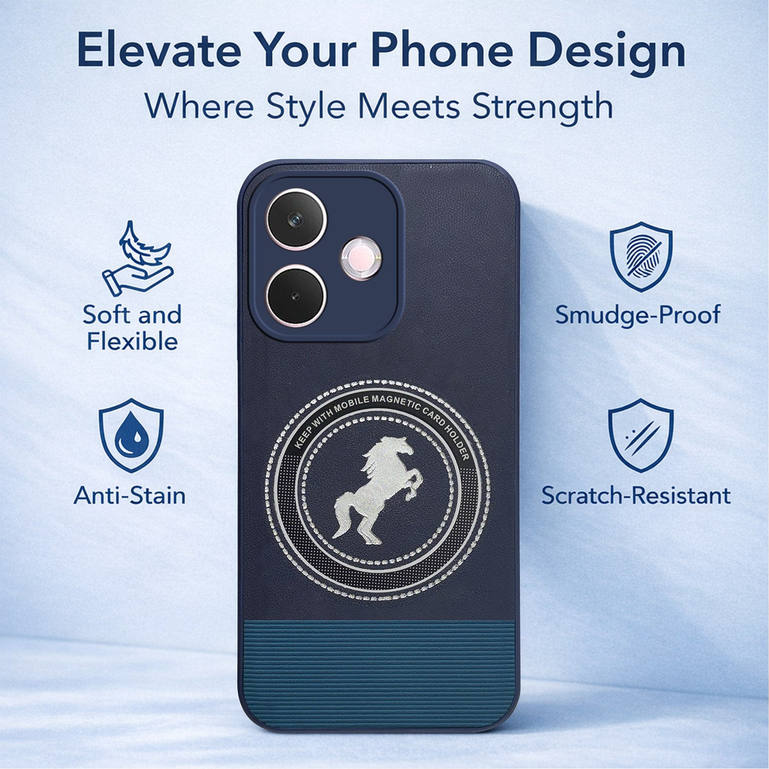 For Oppo A5 Pro Back Cover Case PU Leather Finish (Professional Minimalist Texture | MagSafe Compatile | Camera Protection | Sleek Sober Formal)