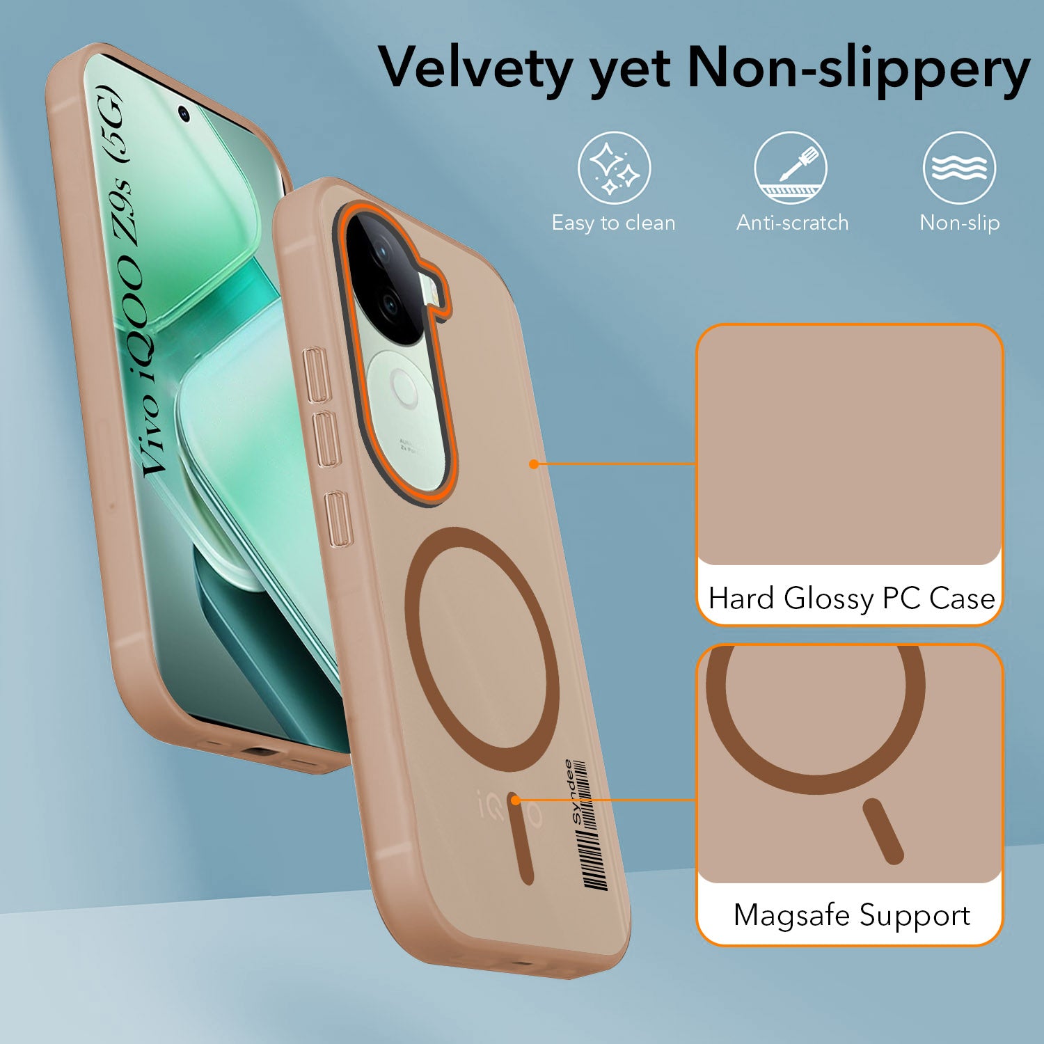 For Vivo iQOO Z9s Back Cover Case (Soft Touch | Camera Bump Protection | MagSafe Compatible | Matte Finish)