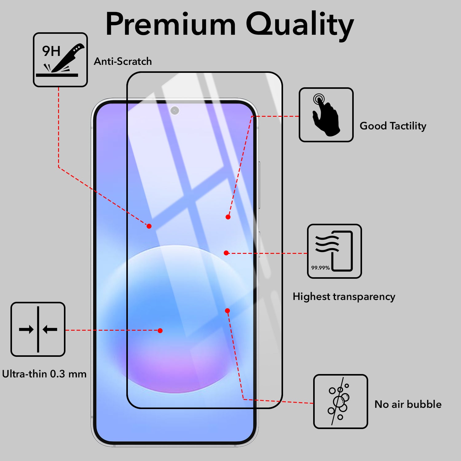 (Pack of 2) Tempered Glass For Samsung Galaxy A57 5G Military-Grade GorillaScreen Protector With Installation Kit | Shatterproof, Full Coverage, HD Clear, Scratch Resistant
