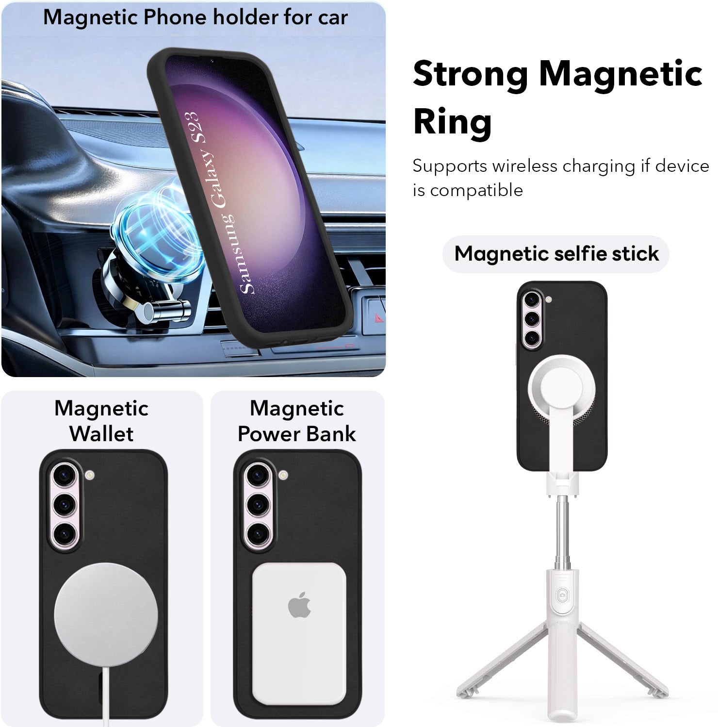 For Samsung Galaxy S23 5G Back Cover Case (Sleek Leather Finish | MagSafe Compatible Wireless Charging | Camera Bump Protection)