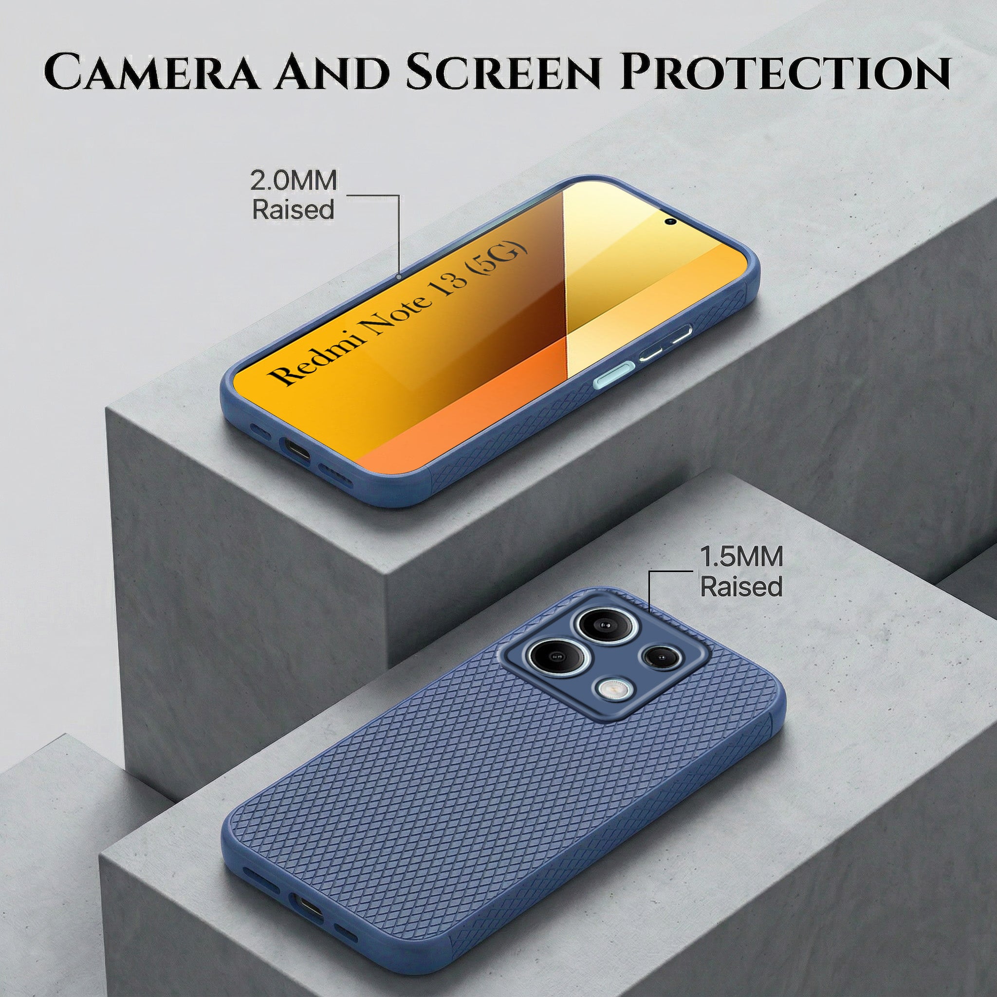 For Xiaomi Redmi Note 13 5G Combo with Back Cover and 9H Tempered Glass (Liquid Silicone | Camera Protection | Oleophobic Coating Screen Glass)