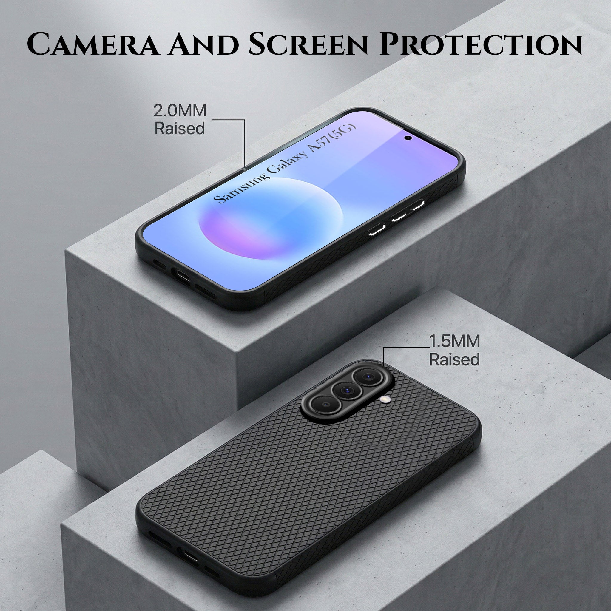 For Samsung Galaxy A57 5G Combo with Back Cover and 9H Tempered Glass (Liquid Silicone | Camera Protection | Oleophobic Coating Screen Glass)