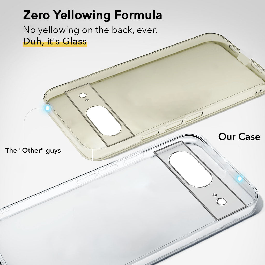 For Google Pixel 8 Back Cover Case Lifetime Anti-Yellow Clear (Sleek Hard Crystal | Shockproof and Camera Protection)