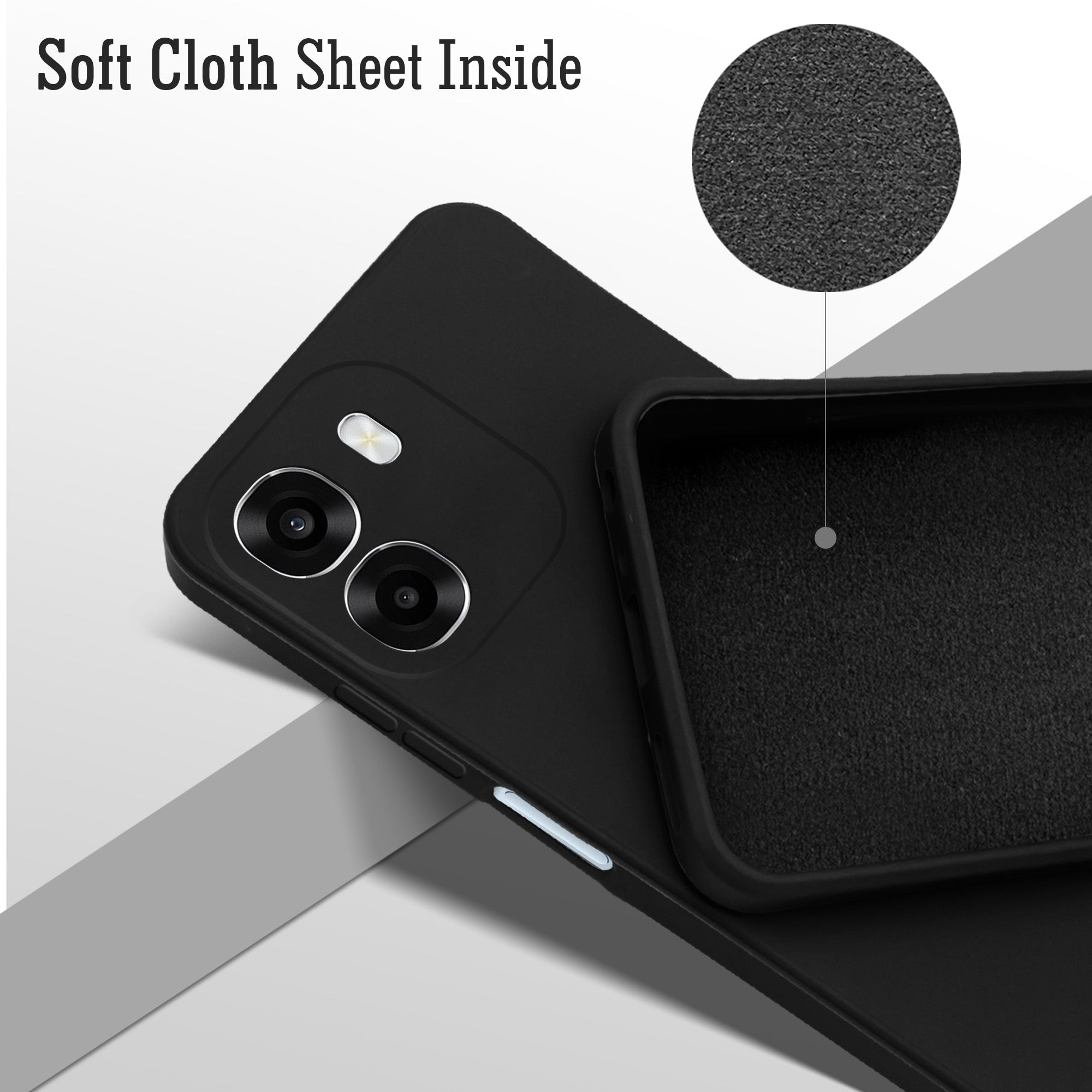 For Oppo A6 5G | Oppo K14 5G Back Cover Case (Matte Finish Silicone with Inside Fiber cloth)
