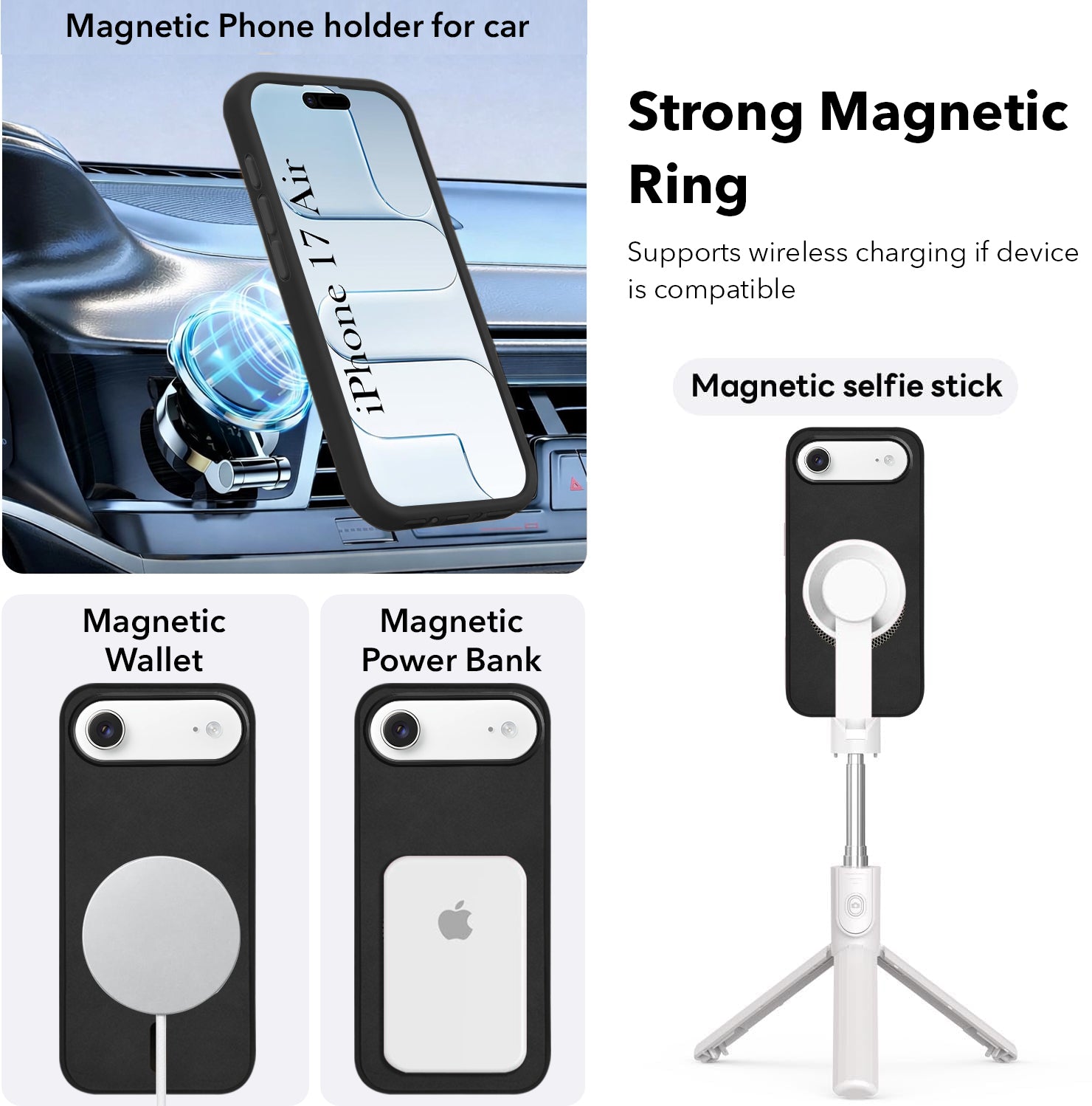 For Apple iPhone 17 Air Back Cover Case Leather Finish (MagSafe Compatible Wireless Charging | Soft Touch | Camera Bump Protection)