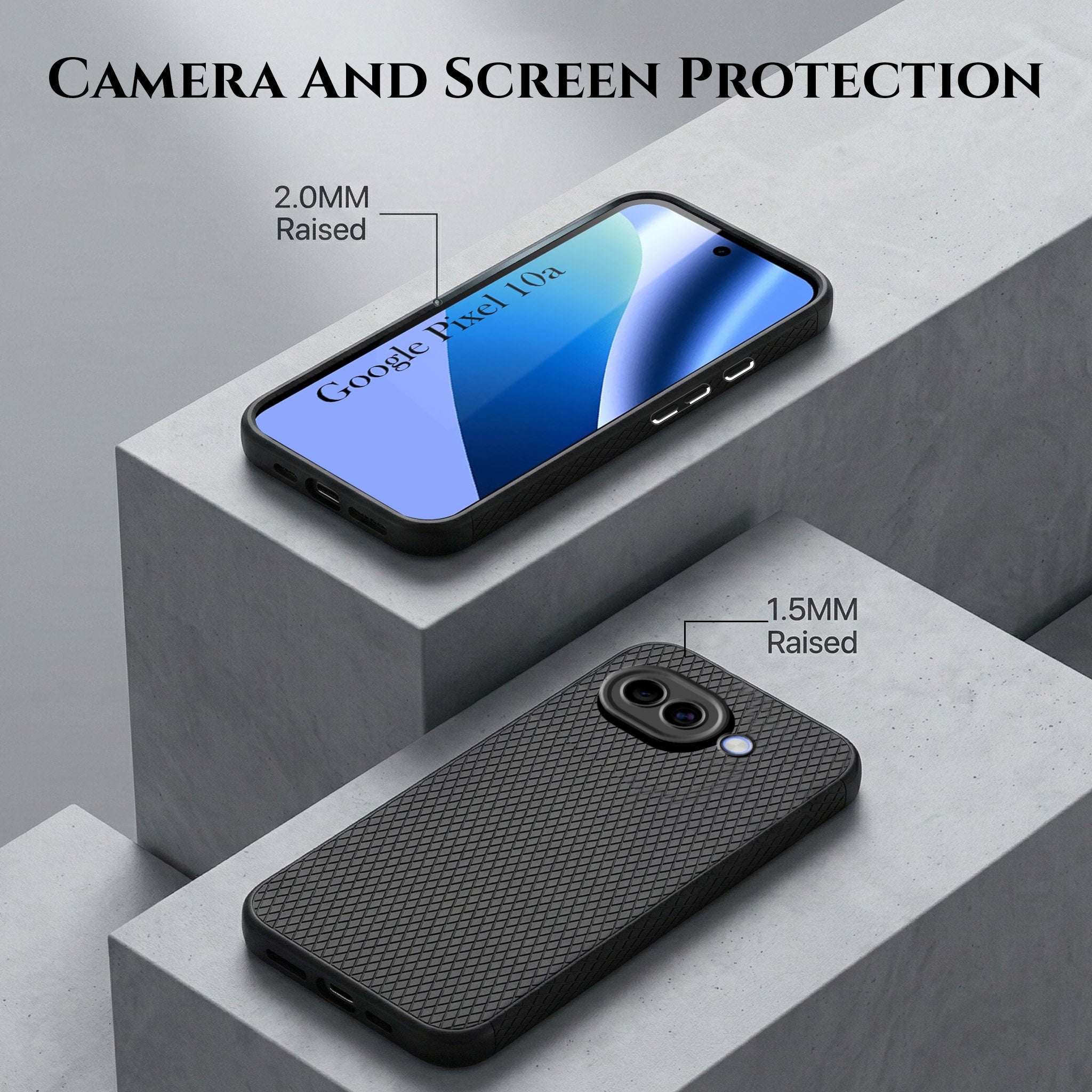 For Google Pixel 10a with Back Cover Combo and 9H Tempered Glass (Liquid Silicone | Camera Protection | Oleophobic Coating Screen Glass)