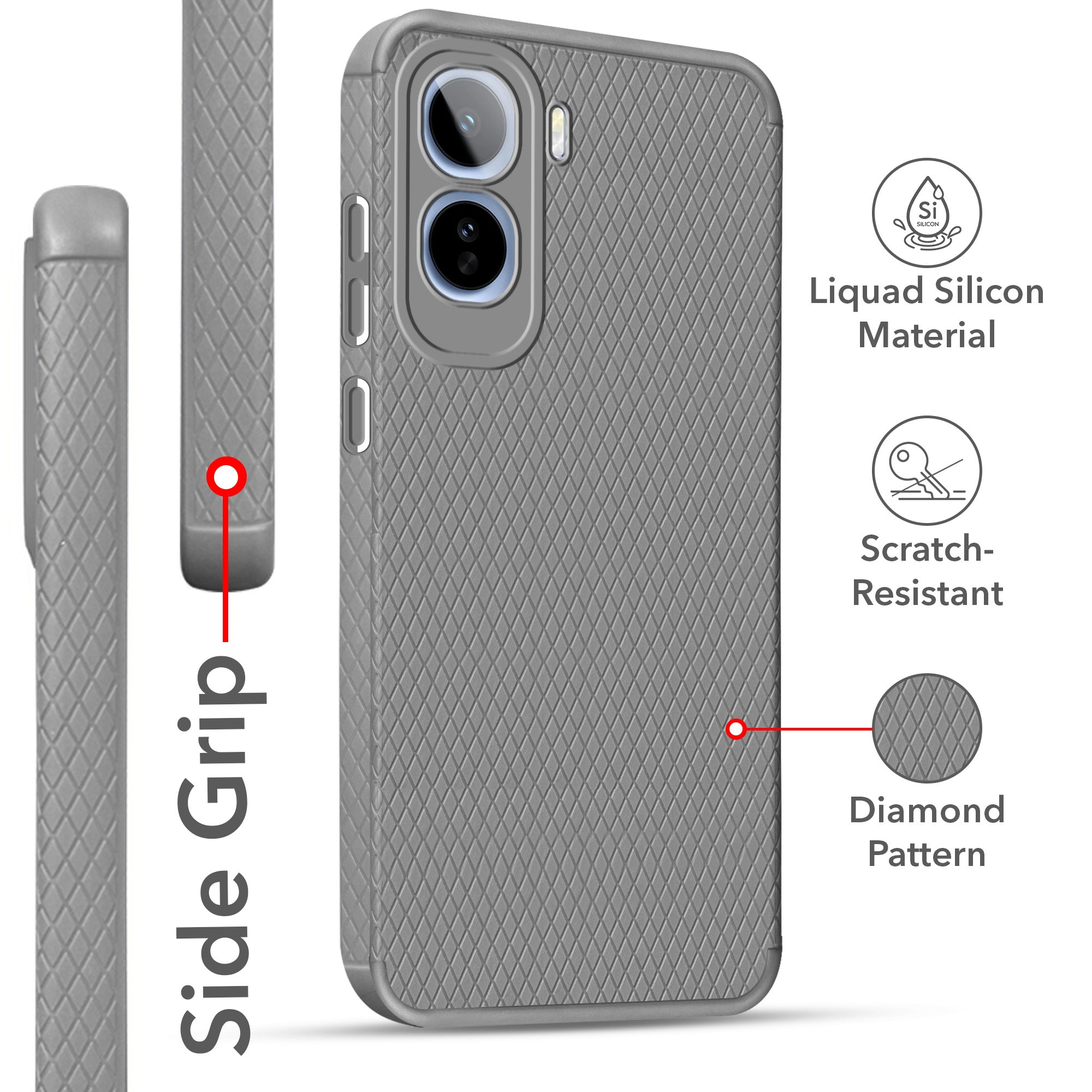For Vivo T5 Pro 5G Back Cover Case Liquid Silicone (Camera Protection | Side Grip Texture | Soft and Flexible)