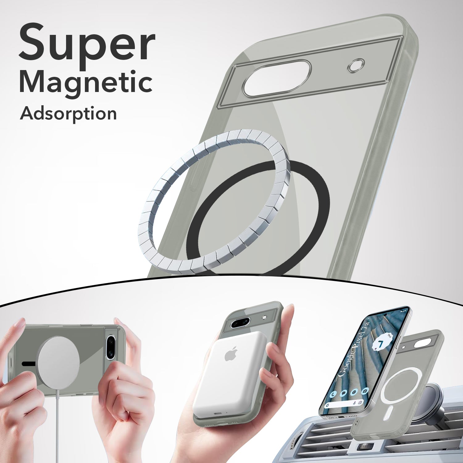 For Google Pixel 7a Back Cover Case Lifetime Anti-Yellow MagSafe Compatible Clear (Sleek Hard Crystal | Shockproof and Camera Protection)