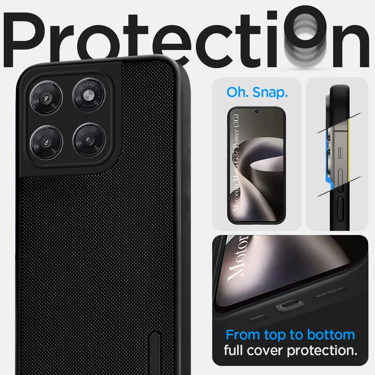 For Motorola Moto G37 Power Back Cover Case Rubberised (Textured Grip Design| Micro-Fiber Cloth Inside | Slim and Light Weight | Soft Touch and Feel)
