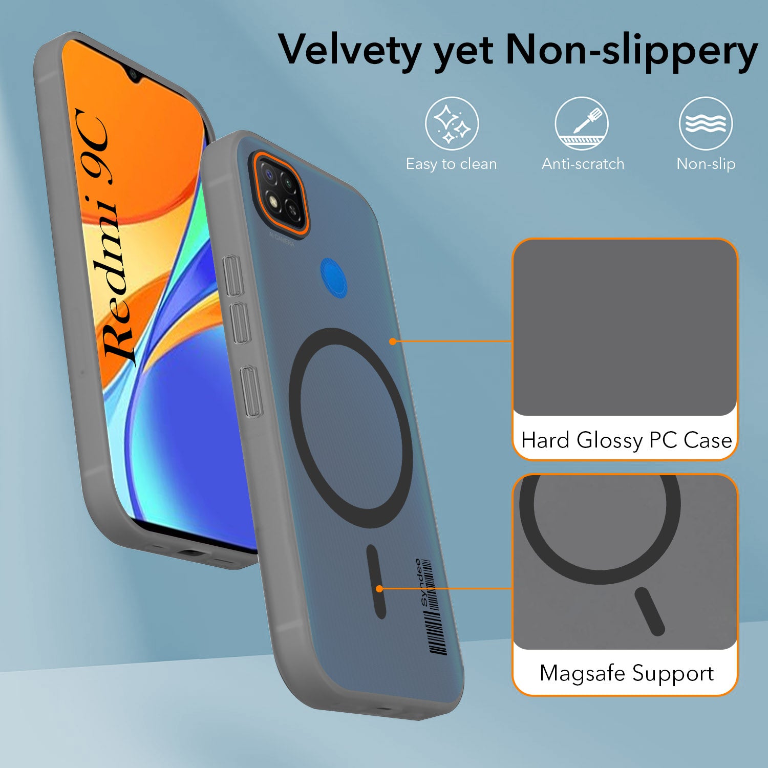 For Redmi 9C Back Cover Case (Soft Touch | Camera Bump Protection | MagSafe Compatible | Matte Finish)