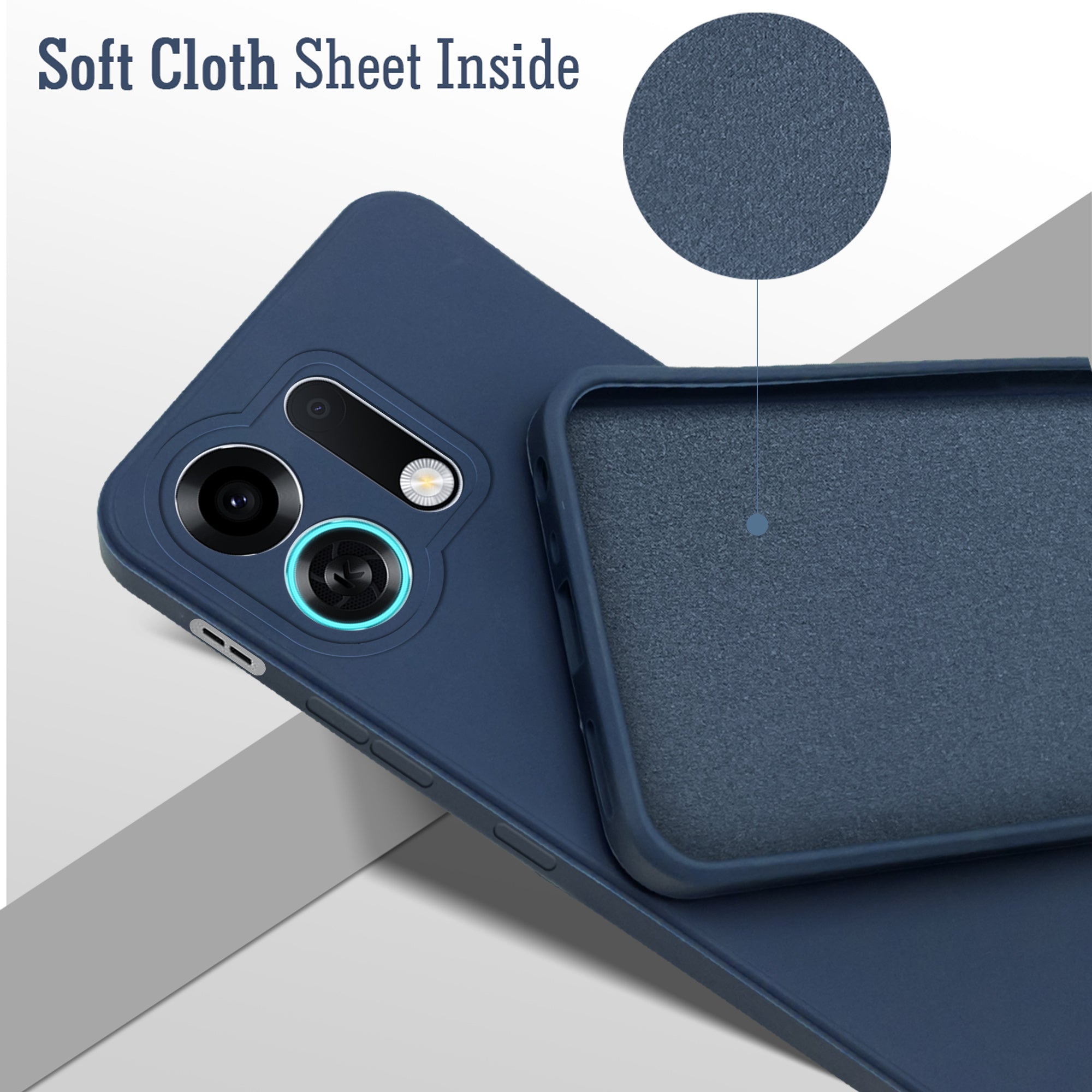 For Oppo K13 Turbo | Oppo K13 Turbo Pro Back Cover Case (Matte Finish Silicone with Inside Fiber cloth)