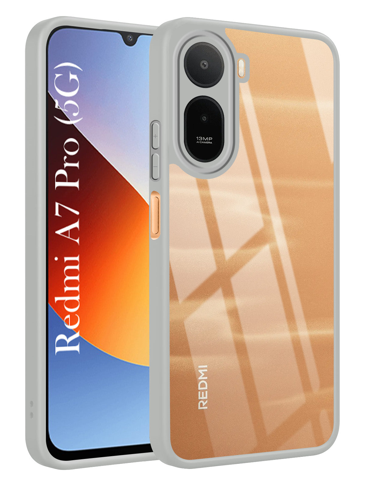 For Redmi A7 Pro 5G Back Cover Case Ultra-Hybrid (Lifetime Anti Yellow | Anti Scratch | Crystal Clear Shockproof)